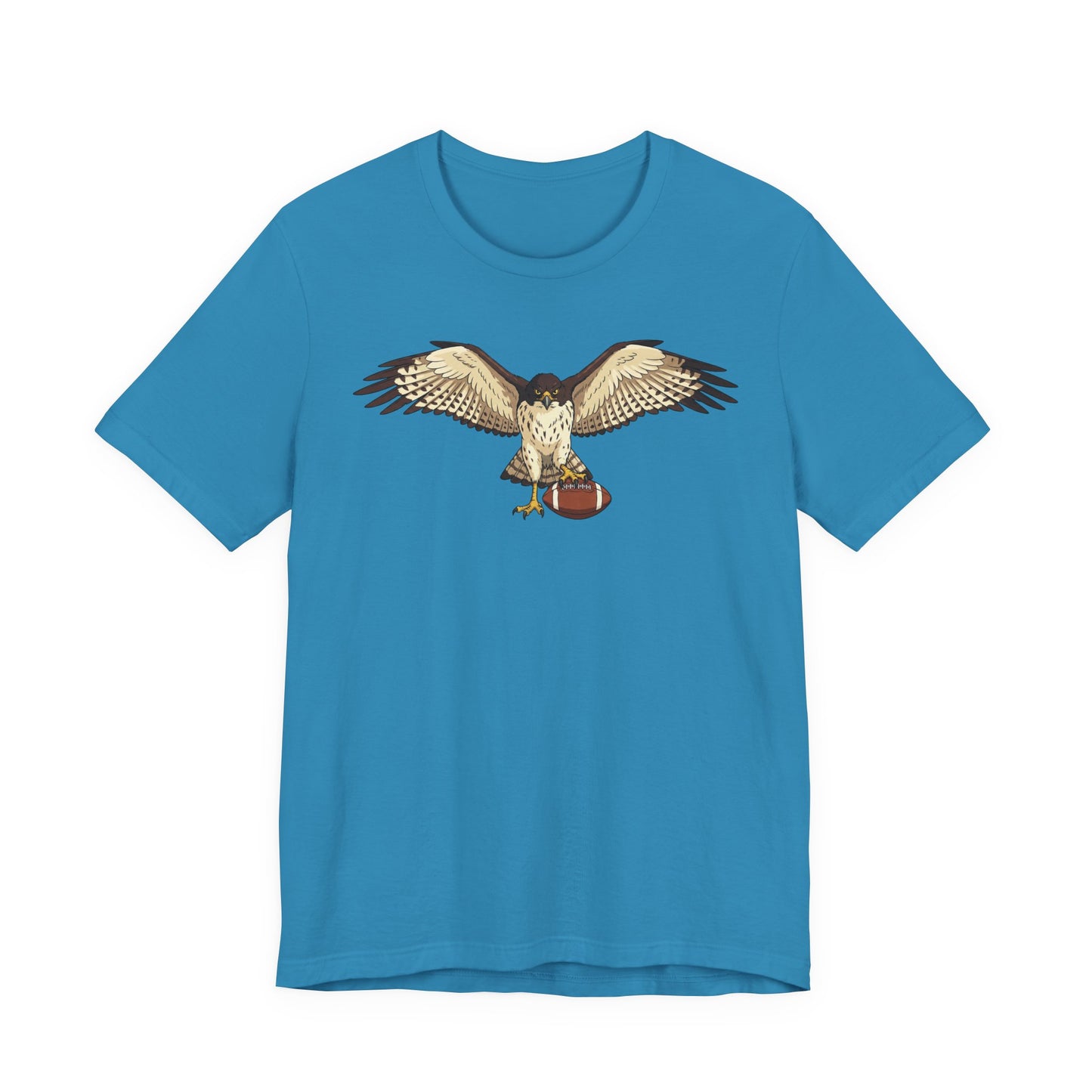 Hawk Football Shirt, Hawk Holding Football T Shirt, Football Mascot Tee, Bird Of Prey Shirt, Sports Fan Gift, Game Day Hawk Tee