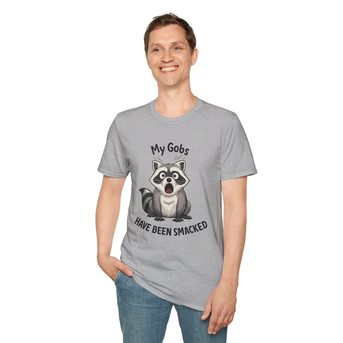 My Gobs Have Been Smacked Shirt, Funny Raccoon T Shirt, Gobsmacked Joke Tee, Meme Animal Shirt, Absurd Humor Graphic Tee