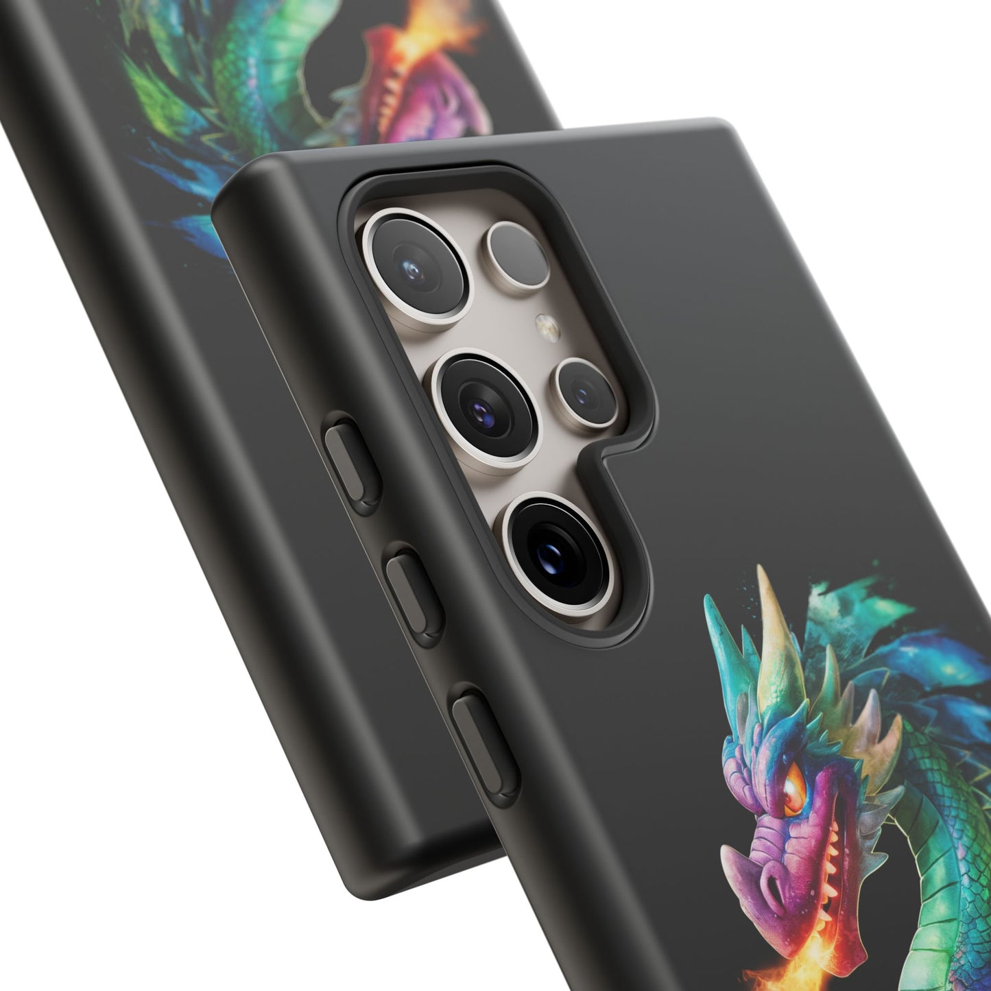 Fire-Breathing Dragon Samsung Case - Tough Fantasy Art Cover - Dark Academia Aesthetic Geek Gift for Galaxy S23/S24/S25/Ultra