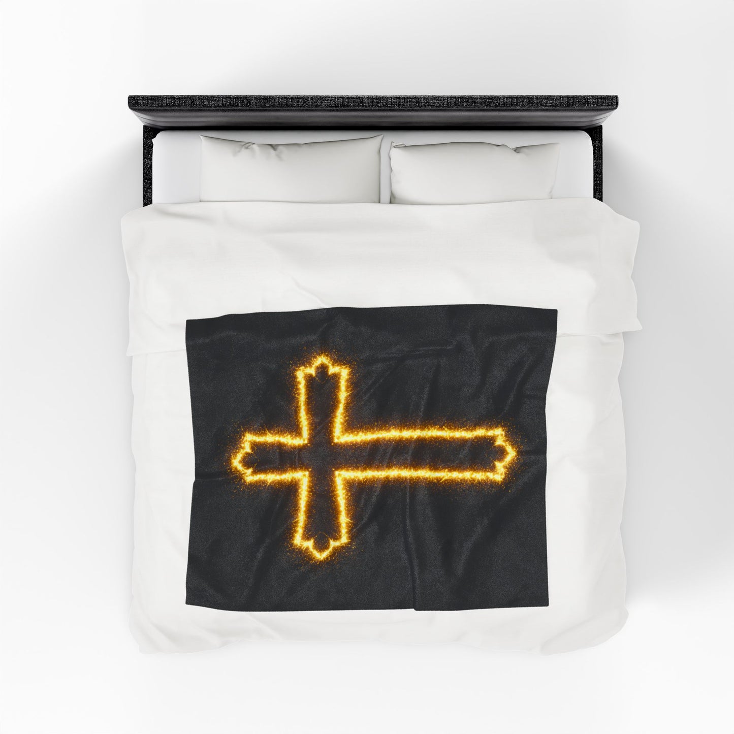 Inspirational Cross Velveteen Plush Blanket - Cozy Religious Throw for Faith and Comfort