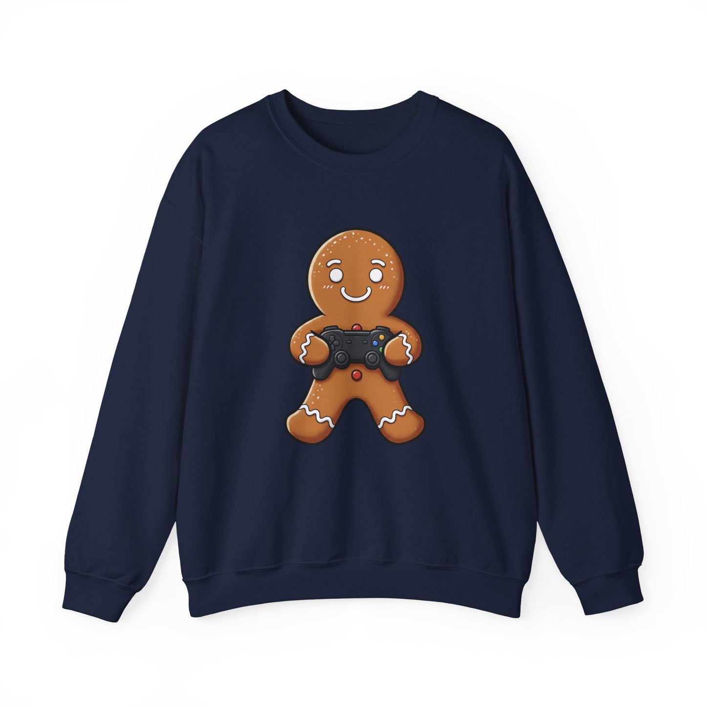 Gamer Gingerbread Sweatshirt | Funny Christmas Sweater | Cute Holiday Crewneck for Gamers | Cozy Unisex Winter Gift