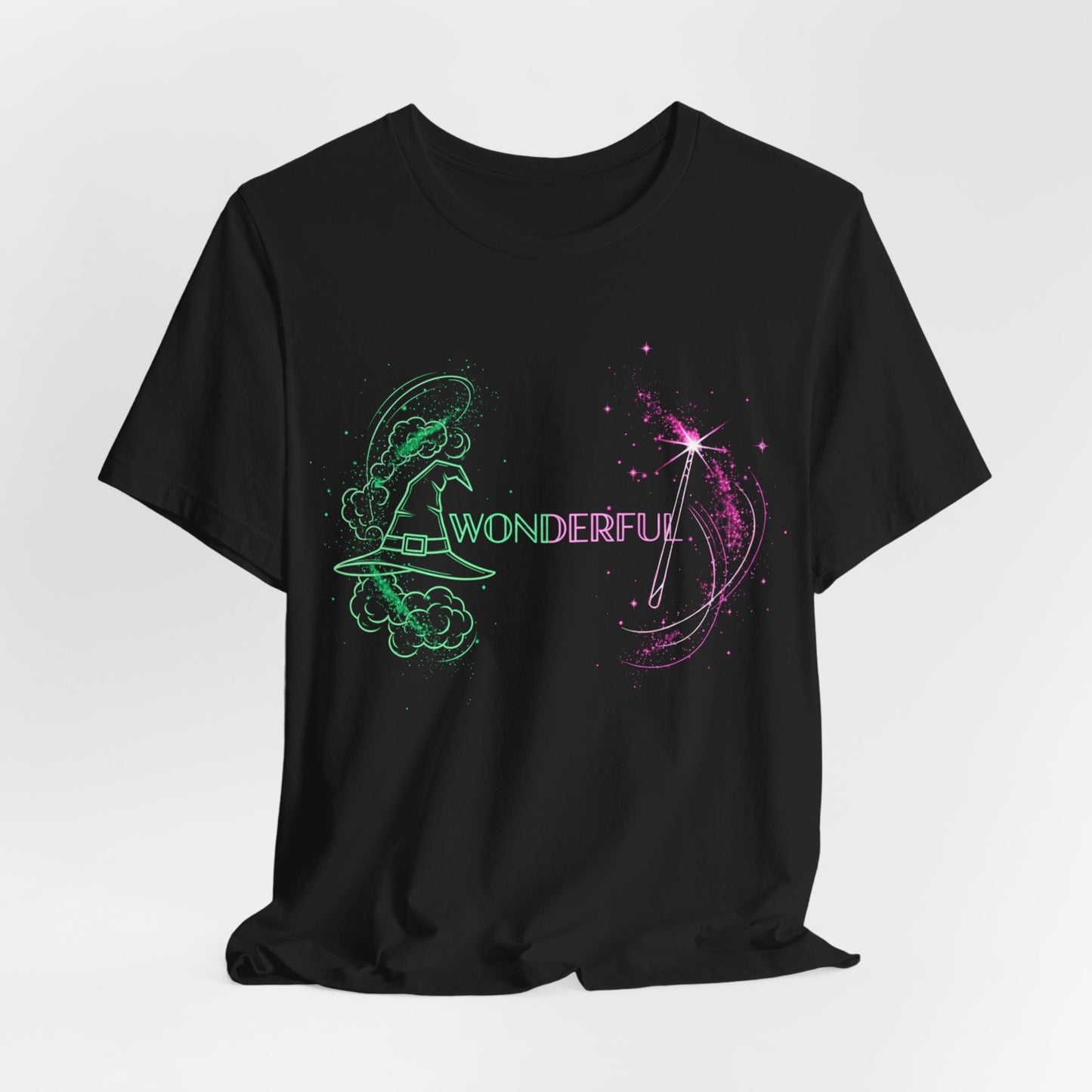 Wonderful Broadway Inspired T-Shirt, Magical Theater Graphic Tee, Green And Pink Sparkle Design, Unisex Gift For Musical Fans And Performers