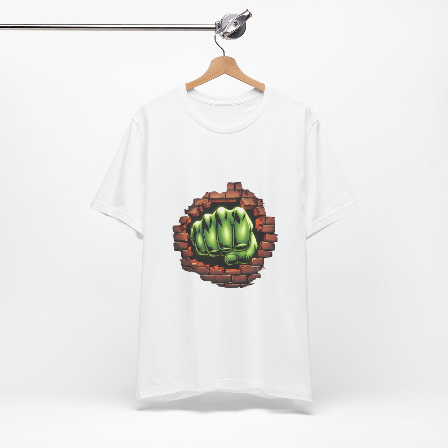Green Hero Fist Graphic Tee – Superhero Shirt, Comic Pop Art, Gamer Gift, Y2K Dopamine Aesthetic, Funny Nerd Fashion, Unisex T‑shirt