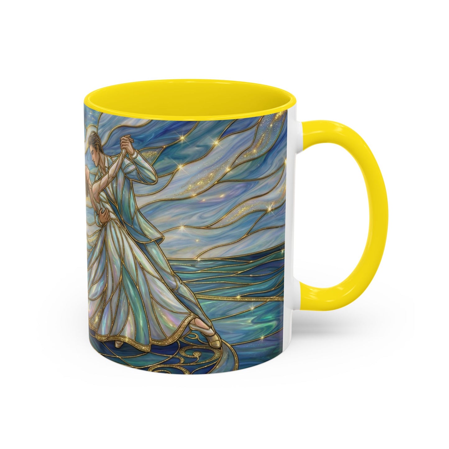 Stained Glass Mug, Dancing Couple Coffee Cup, Romantic Anniversary Gift, Ballroom Dancer Tea Cup, Wedding Present For Couple, Art Mug