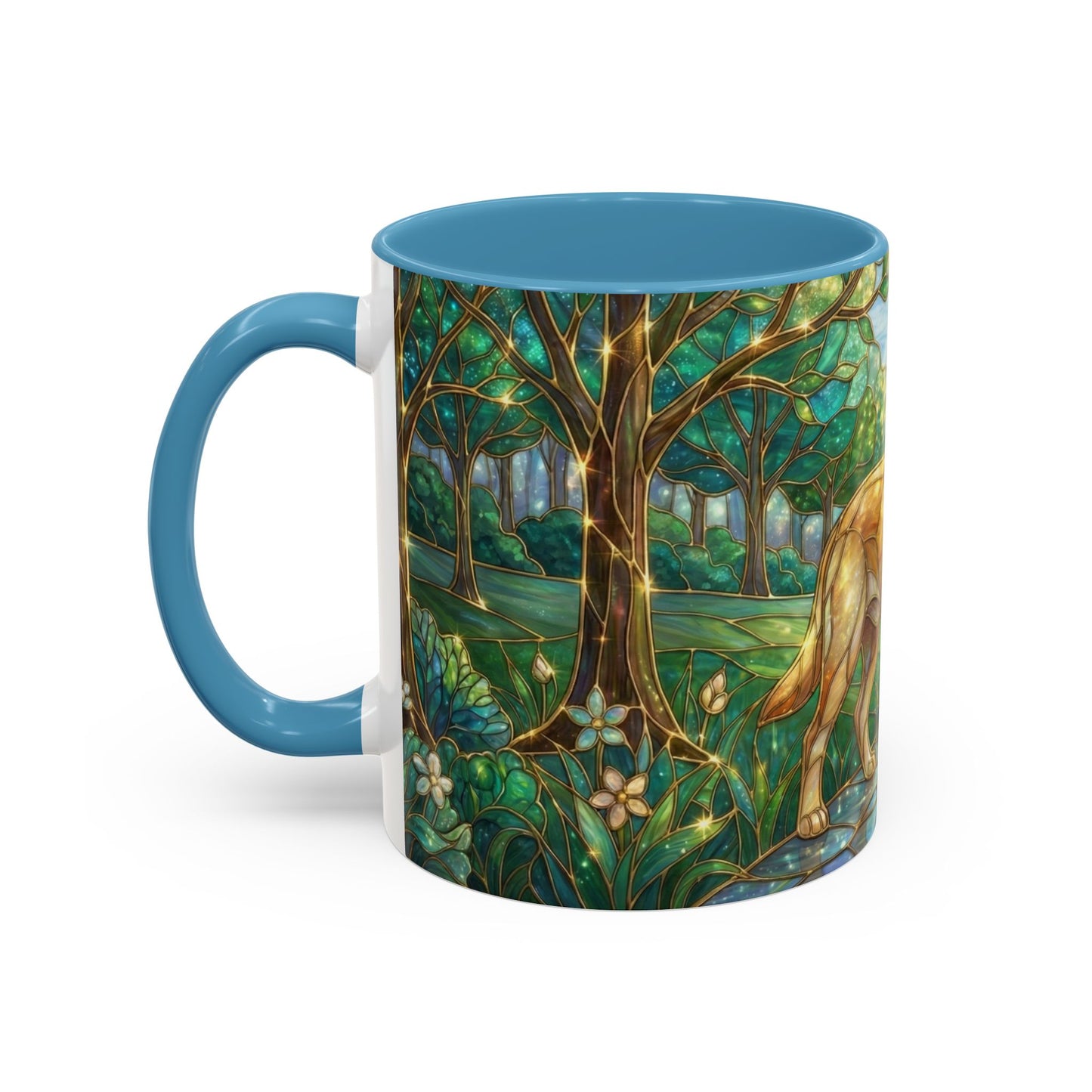 Stained Glass Labrador Mug, Dog Lover Coffee Mug, Labrador Retriever Art Cup, Pet Memorial Gift, Colorful Dog Mug, Nature Art Mug