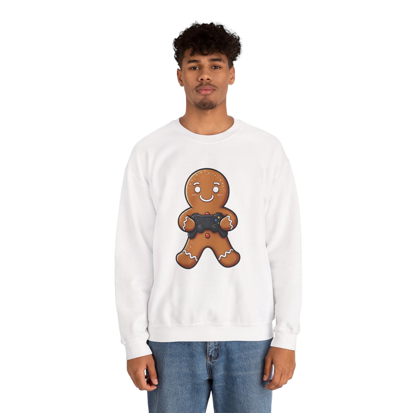 Gamer Gingerbread Sweatshirt | Funny Christmas Sweater | Cute Holiday Crewneck for Gamers | Cozy Unisex Winter Gift