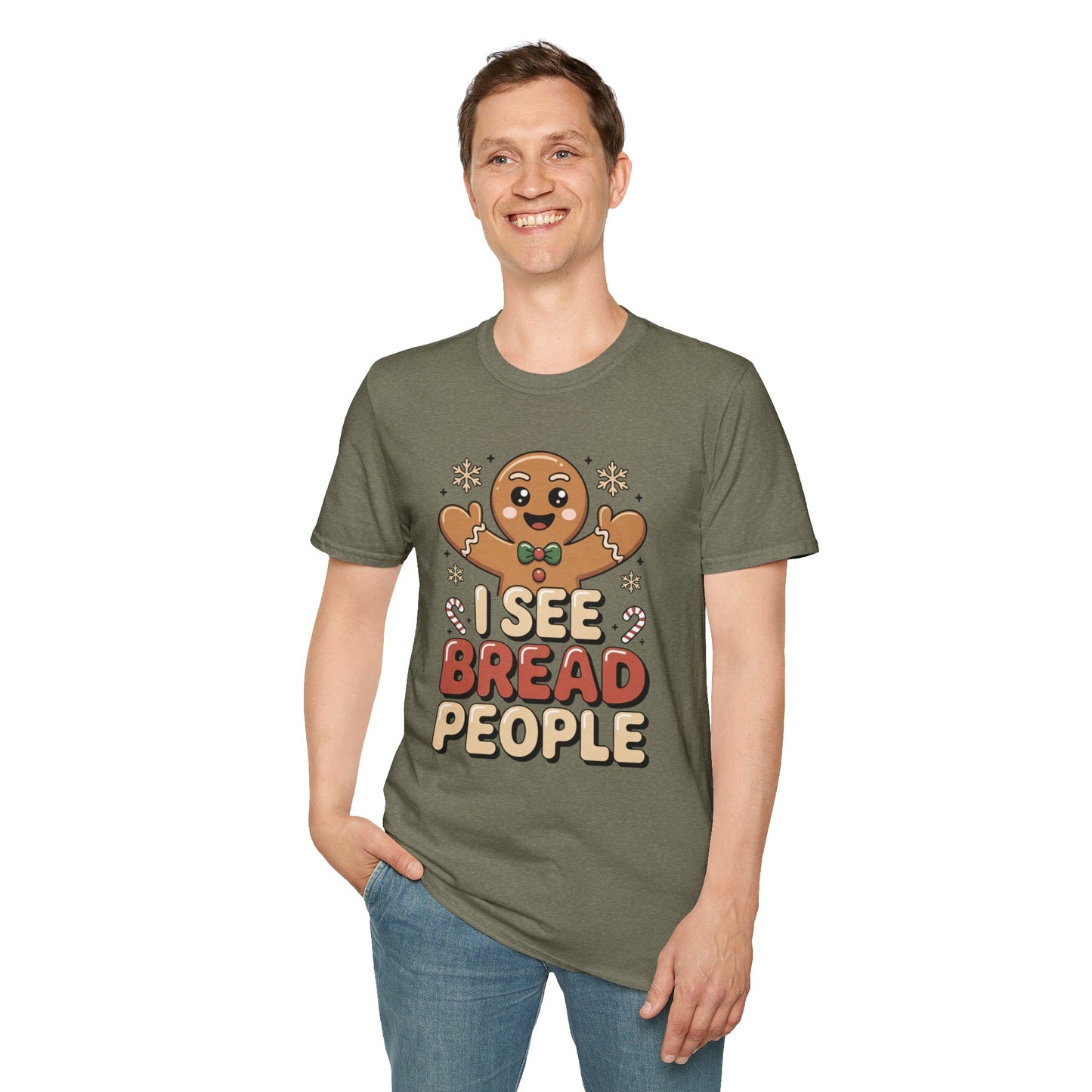 I See Bread People Shirt, Gingerbread Man Christmas Tee, Funny Holiday Baking Shirt, Cute Gingerbread Cookie TShirt, Xmas Humor Shirt, Food Pun Tee