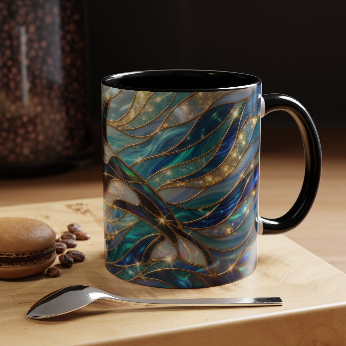 Orca Coffee Mug, Killer Whale Mug, Stained Glass Orca Art Mug, Ocean Animal Coffee Cup, Marine Life Gift, 11oz 15oz Ceramic Mug