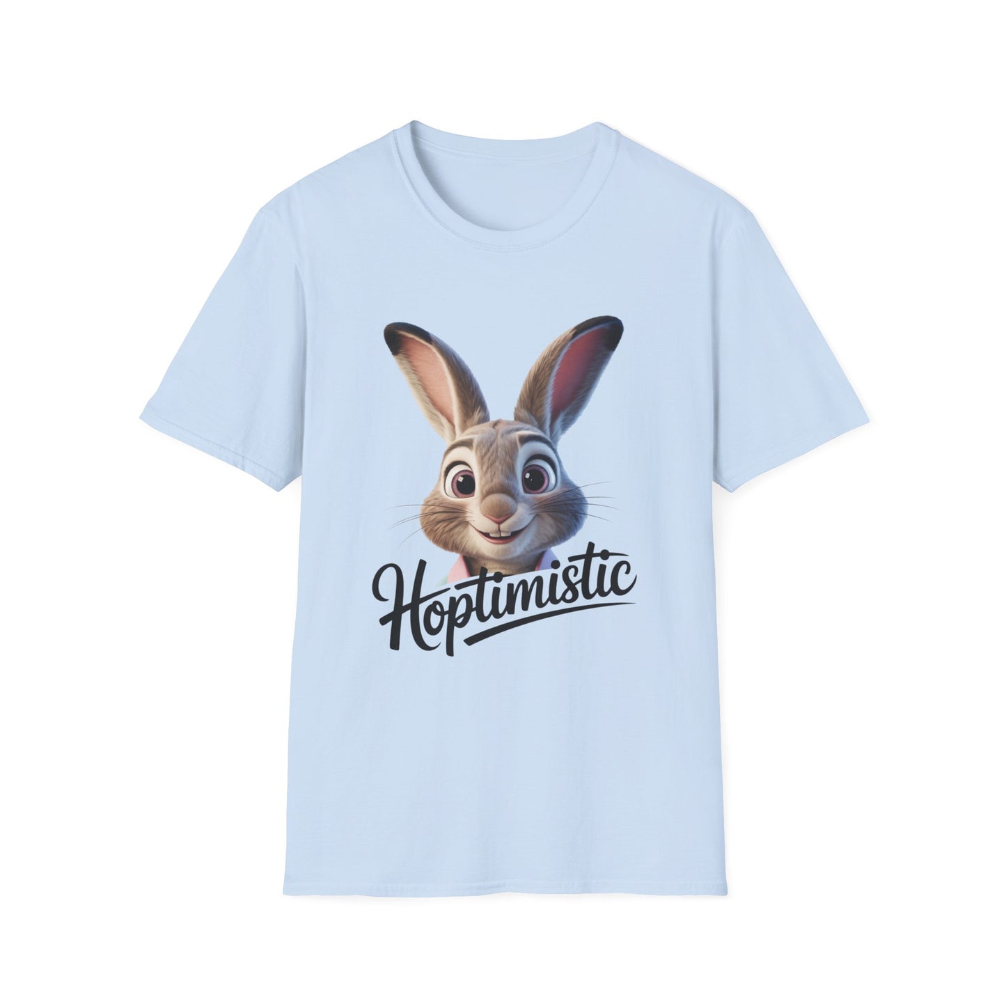 Hoptimistic Bunny T-Shirt, Cute Rabbit Pun Shirt, Positive Quote Tee, Animal Lover Gift, Funny Motivational Top, Easter Or Everyday Wear