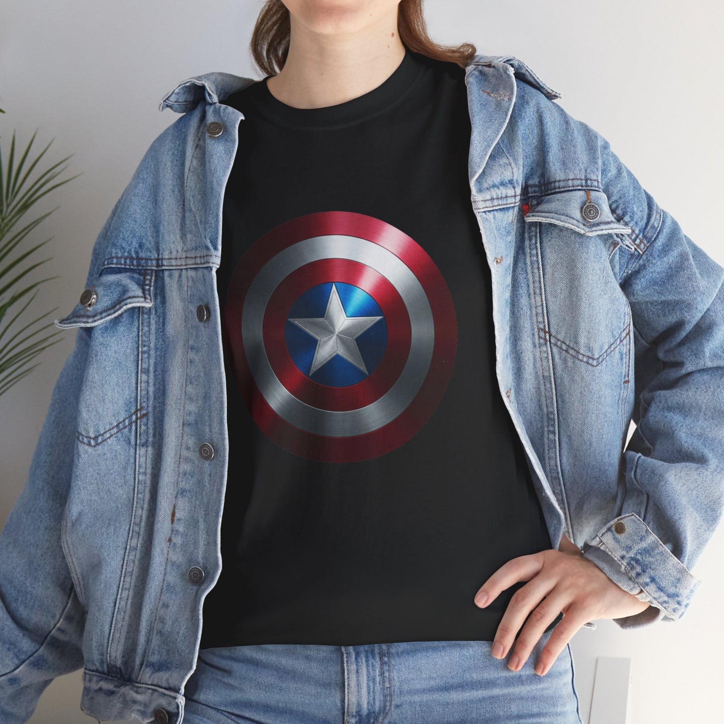 Patriotic Hero Shield Shirt – Star Emblem Graphic Tee – Super Soldier Gift – Comic Inspired Unisex Shirt – Cosplay Convention Top