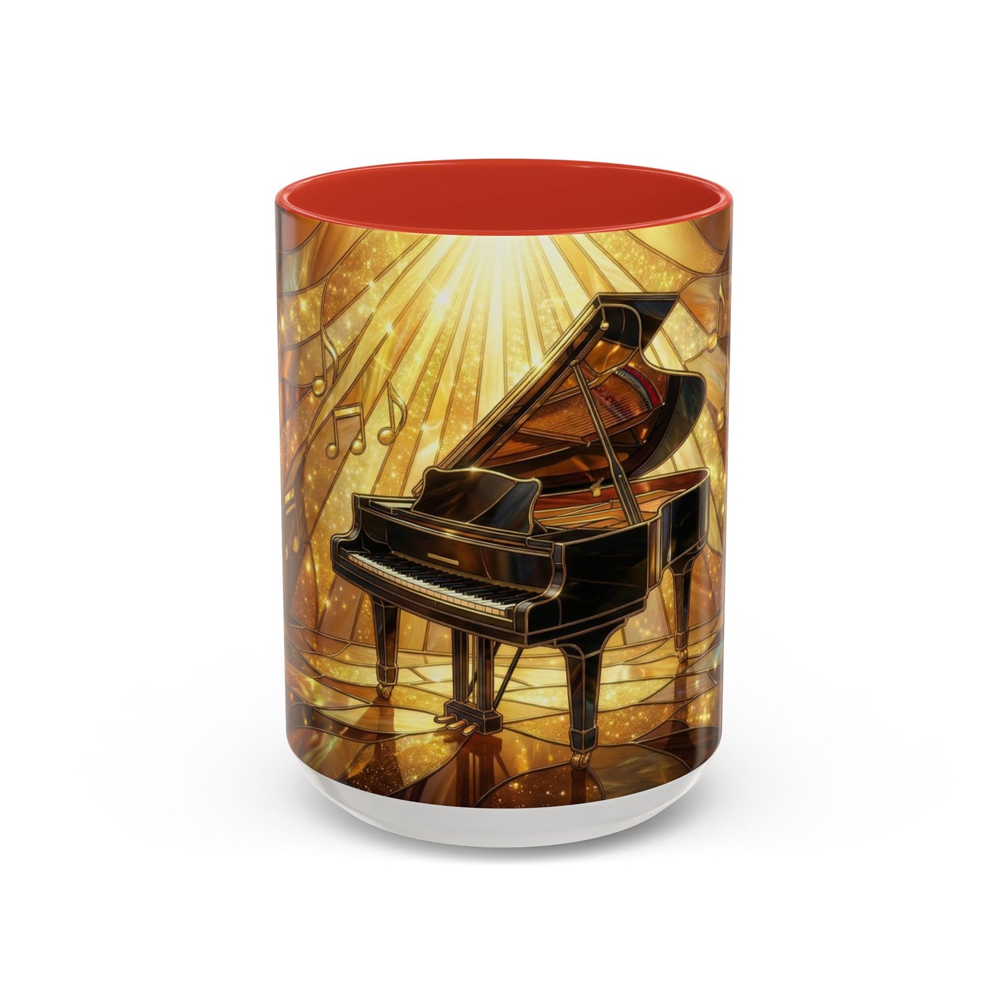 Stained Glass Piano Mug, Grand Piano Coffee Mug, Music Lover Gift Mug, Musician Art Mug, Classical Music Gift, Piano Lover Cup