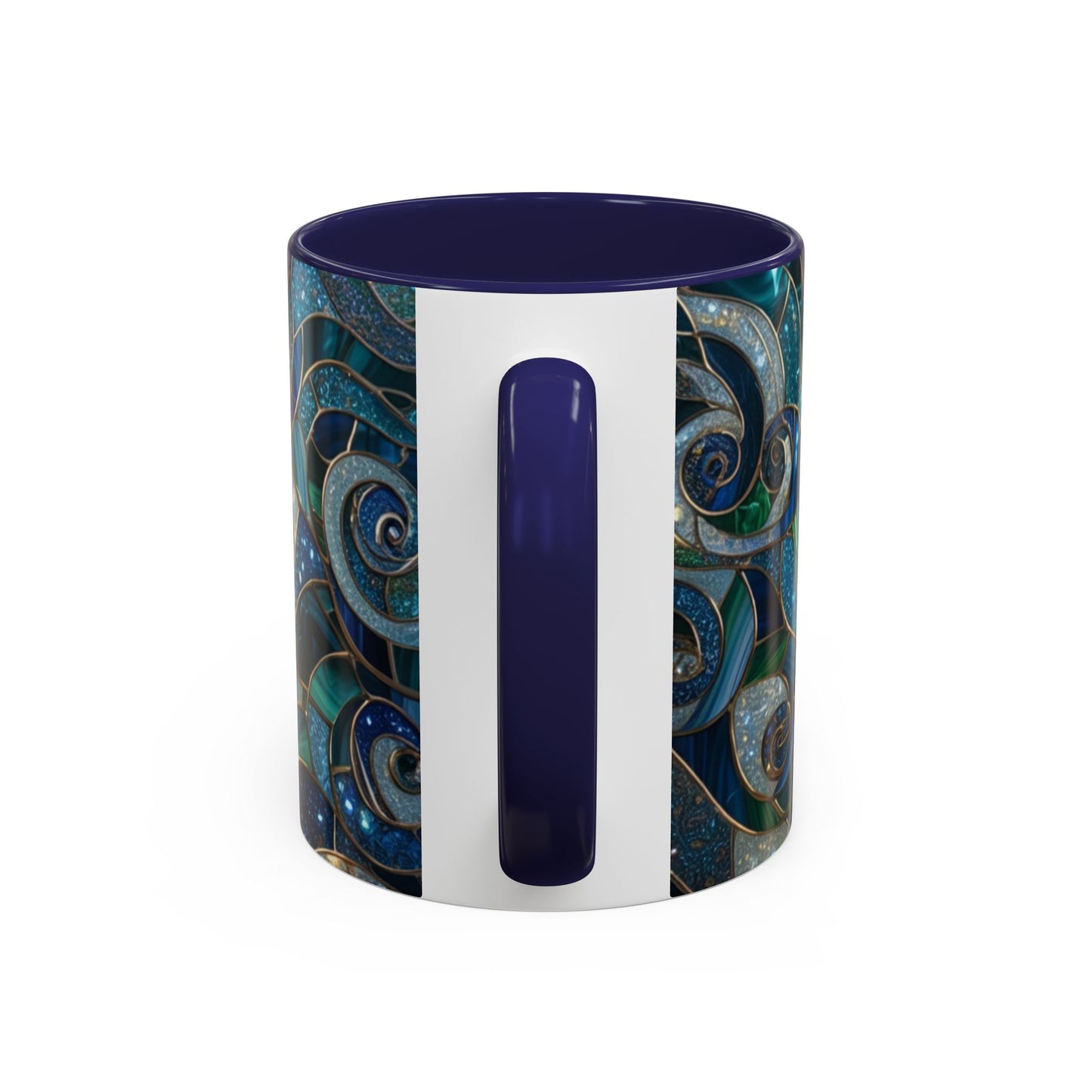 Stained Glass Whale Mug, Ocean Art Coffee Cup, Blue Sea Life Design, Nautical Gift For Ocean Lovers, Colorful Stained Glass Whale Cup