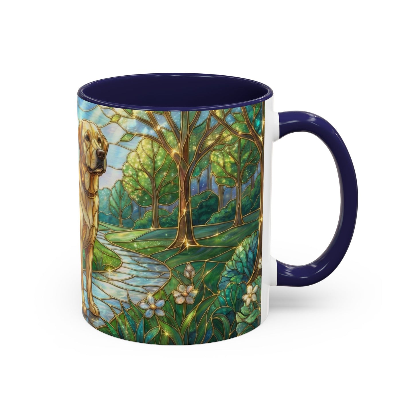 Stained Glass Labrador Mug, Dog Lover Coffee Mug, Labrador Retriever Art Cup, Pet Memorial Gift, Colorful Dog Mug, Nature Art Mug