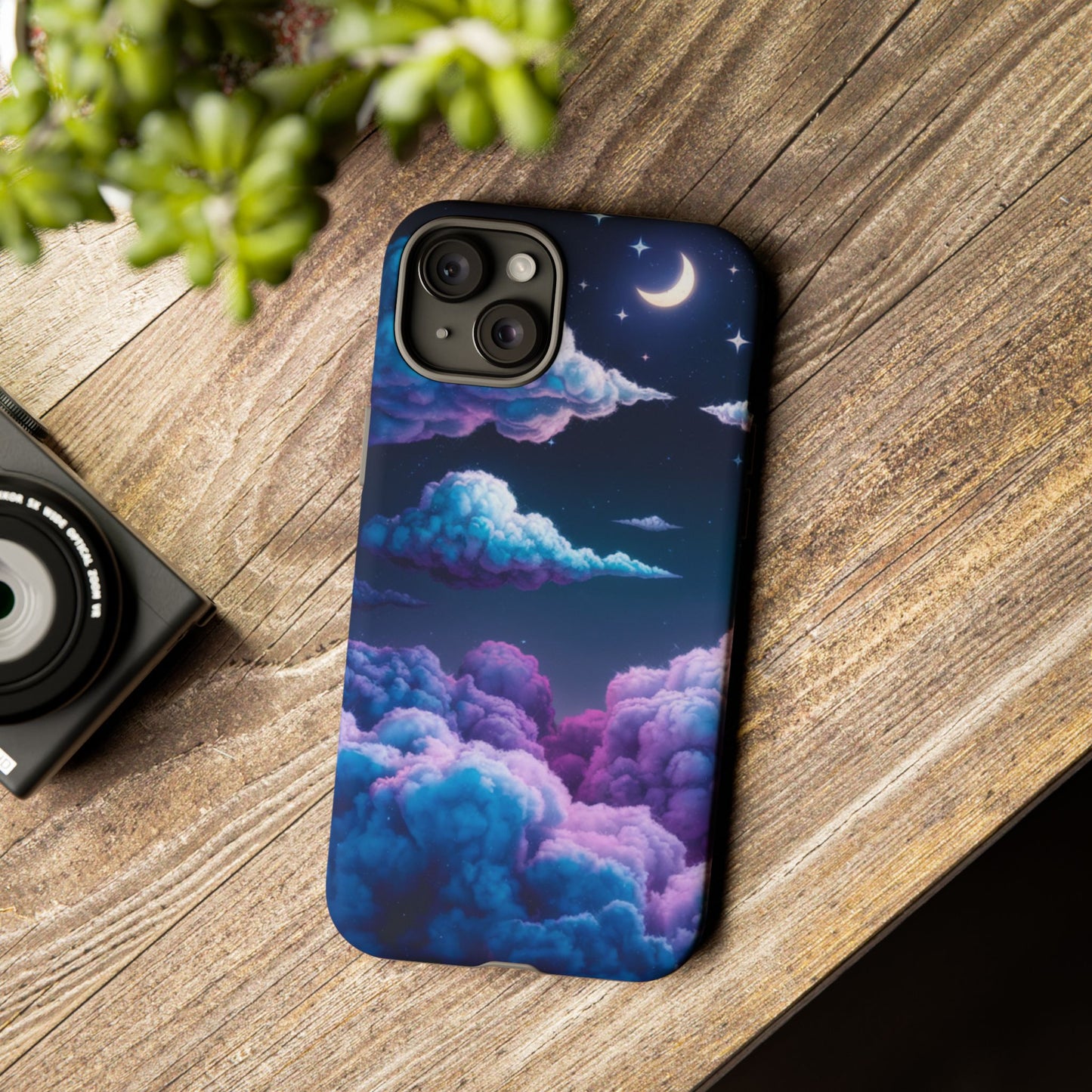 Dreamy Clouds & Moon Tough iPhone Case