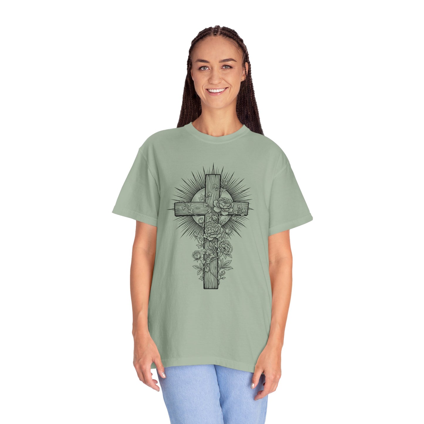 Christian Floral Cross Shirt, Boho Faith T-Shirt, Religious Botanical Tee, Wildflower Jesus Shirt, Easter Apparel, Christian Gifts