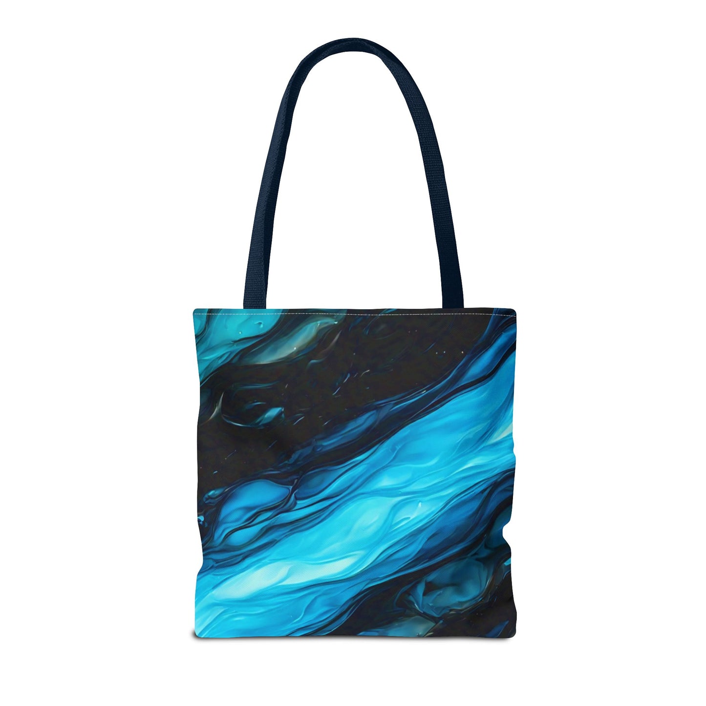 Blue Abstract Swirl Tote Bag – Fluid Art Style Reusable Shopping Bag, Modern Artistic Everyday Carry, Eco-Friendly Gift for Art Lovers