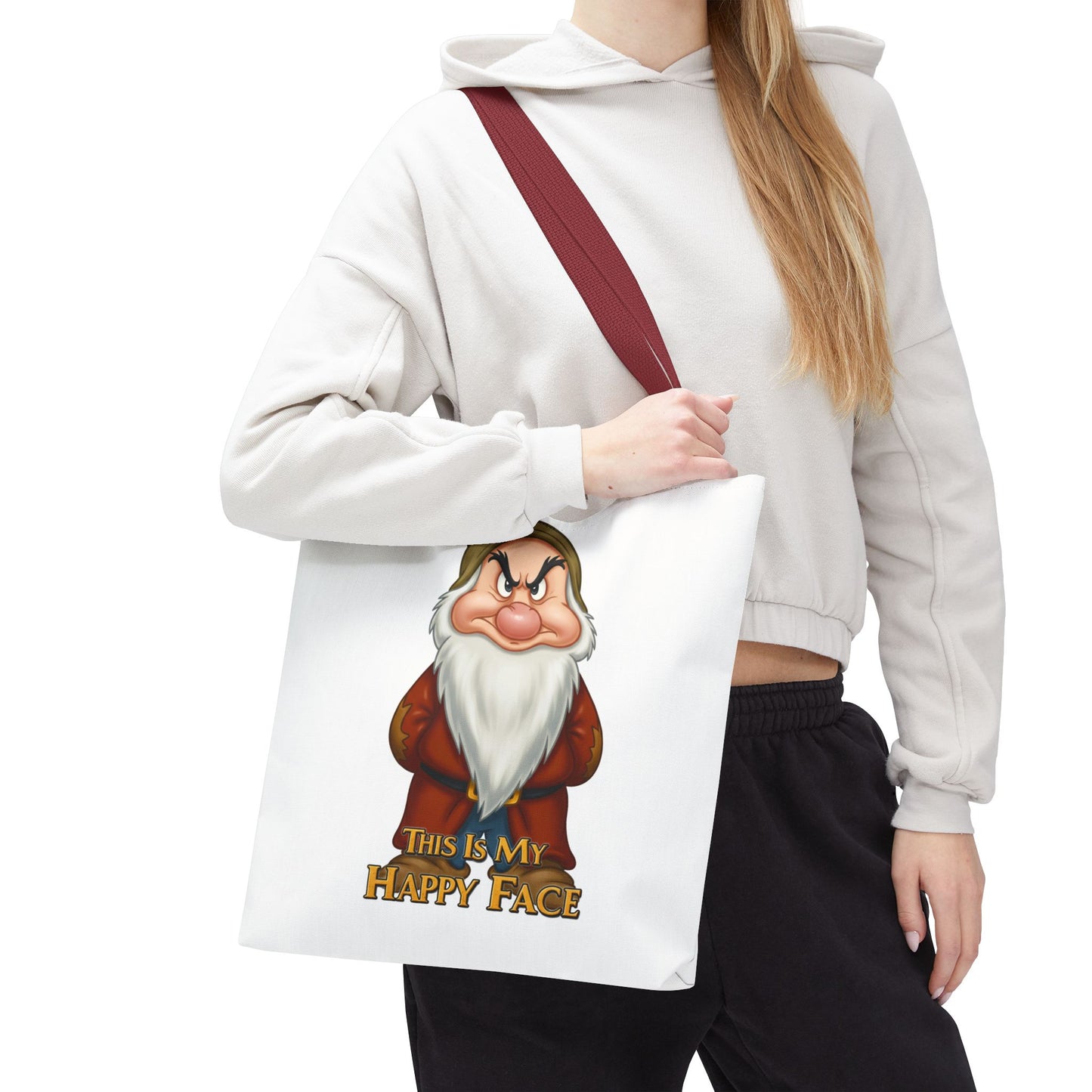 Grumpy Dwarf Tote Bag - "This Is My Happy Face"