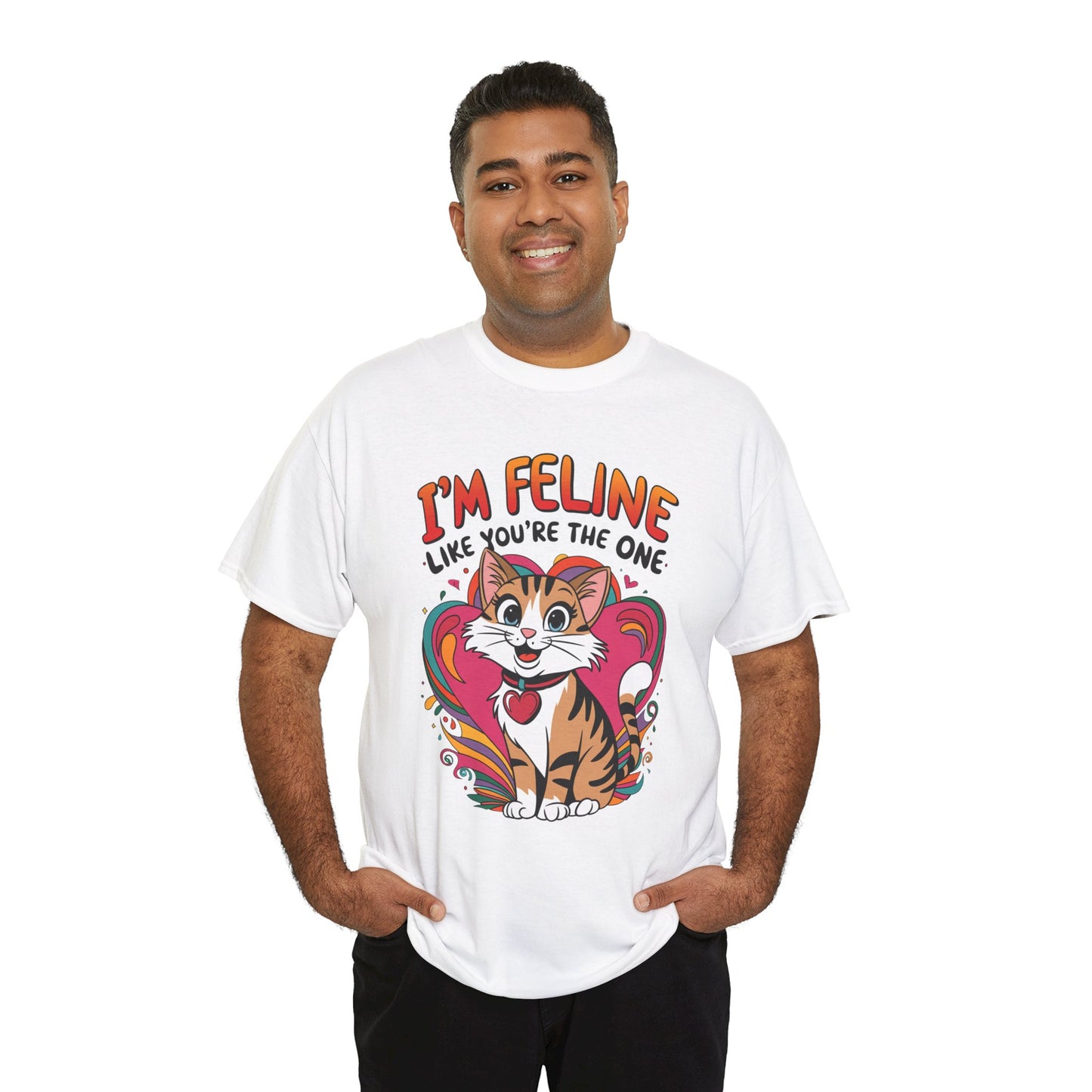 Valentines Cat Tee - Unisex Heavy Cotton