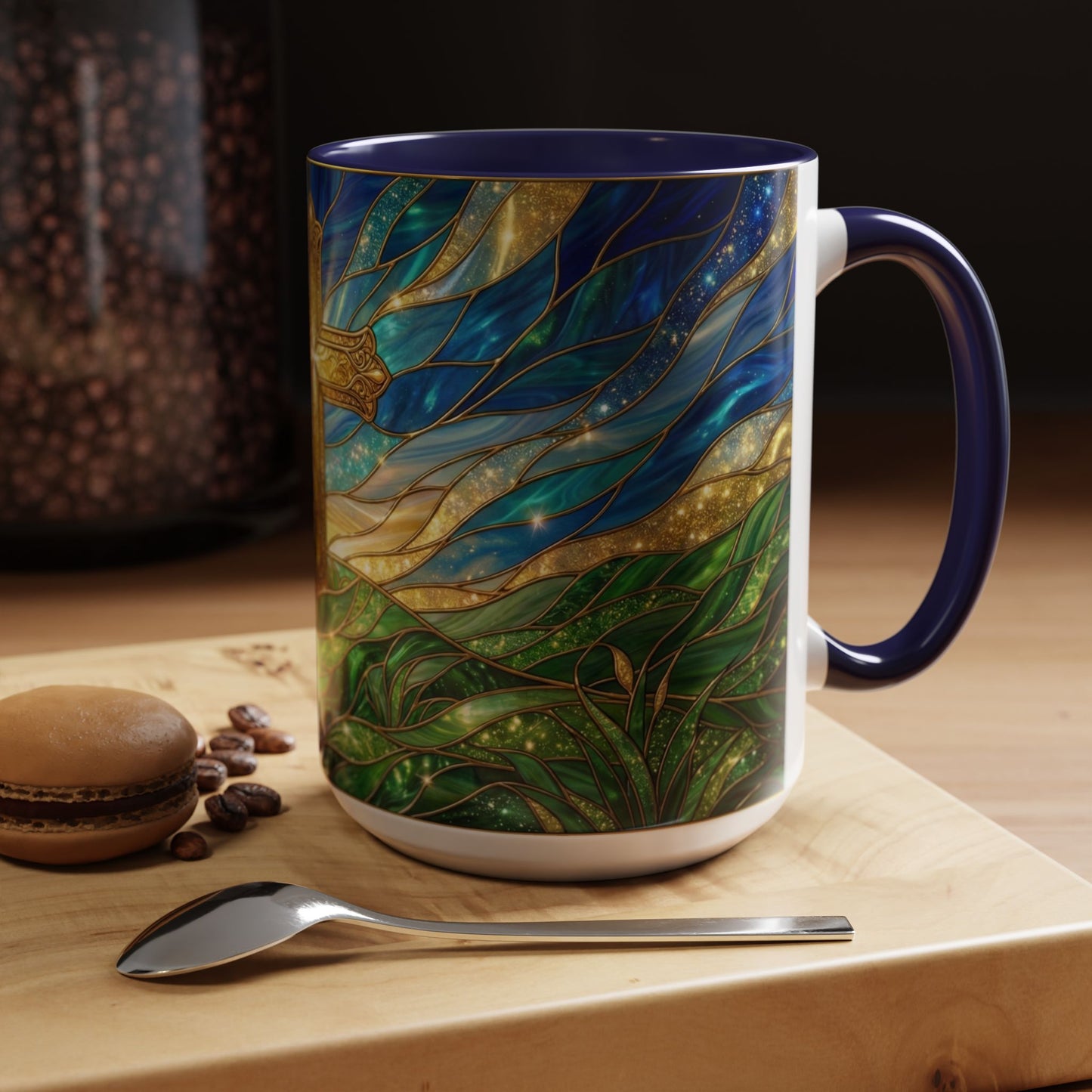 Christian Cross Mug, Stained Glass Cross Coffee Mug, Religious Gift For Christian, Faith Based Mug, Inspirational Bible Mug