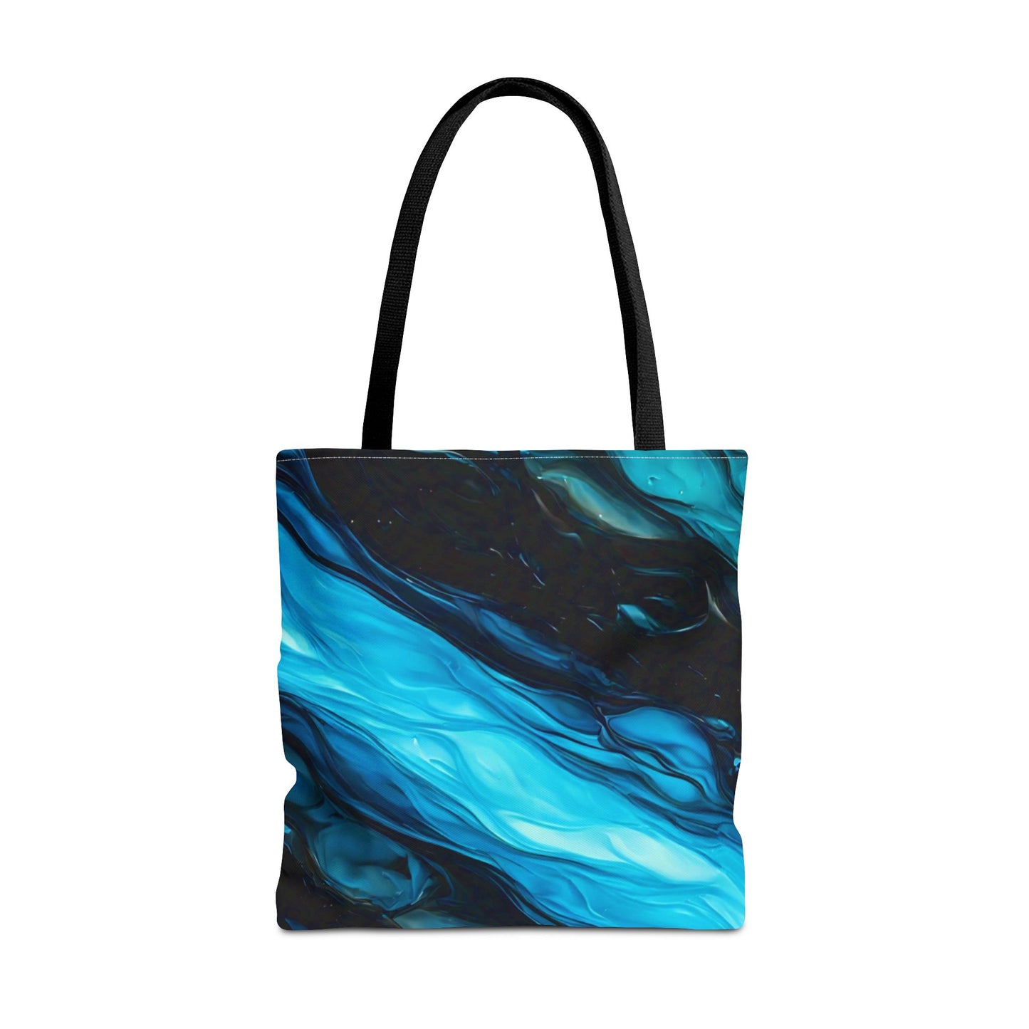 Blue Abstract Swirl Tote Bag – Fluid Art Style Reusable Shopping Bag, Modern Artistic Everyday Carry, Eco-Friendly Gift for Art Lovers