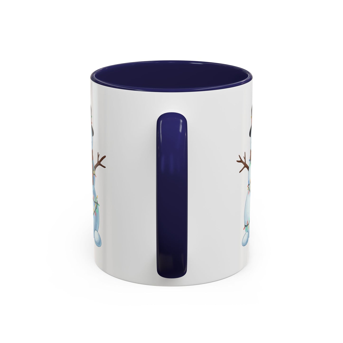 Snowman Christmas Mug, Snowman Wrapped in Lights Mug, Holiday Coffee Cup, Cute Winter Snowman Cup, Christmas Gift Mug, Xmas Cocoa Mug