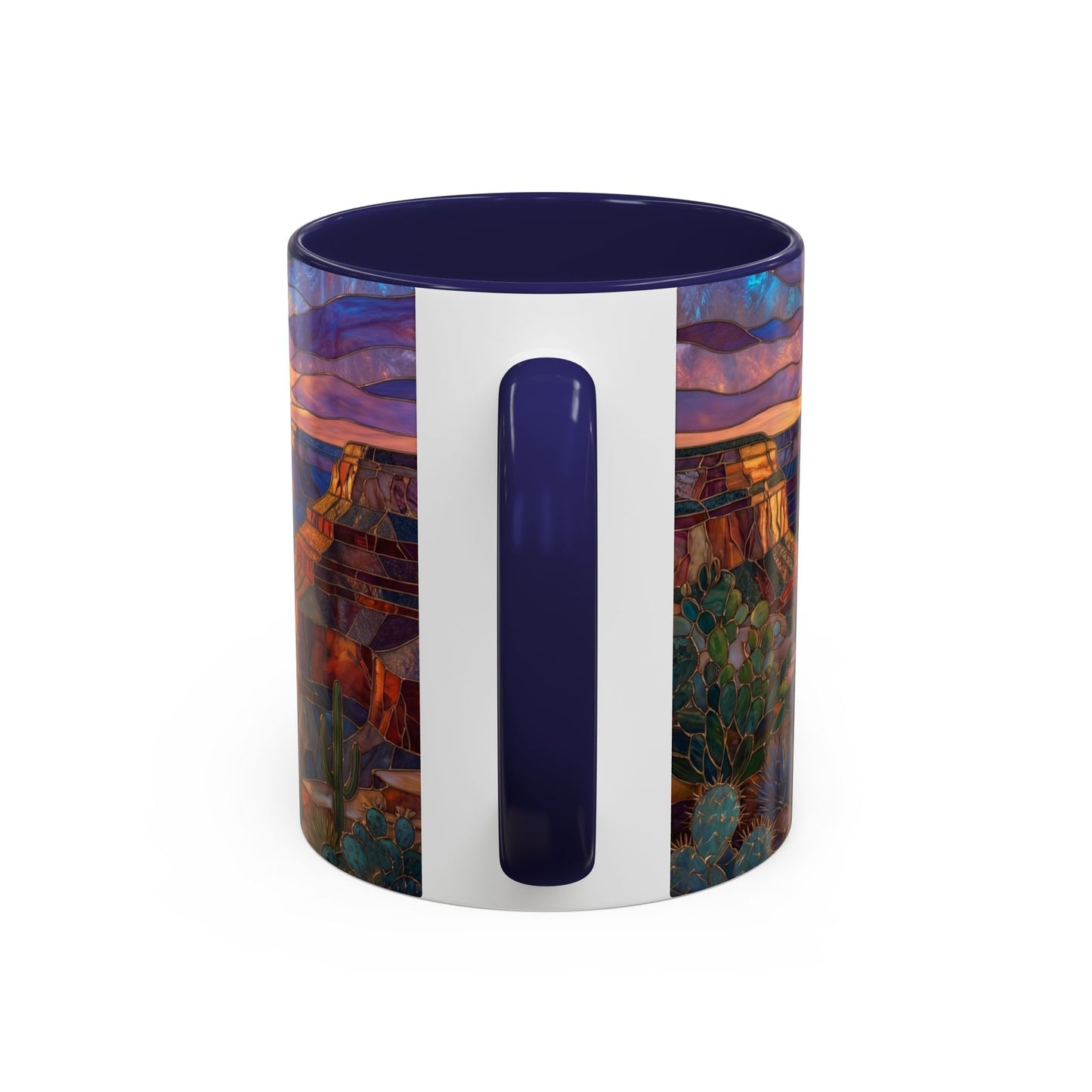 Stained Glass Grand Canyon Mug, Southwest Landscape Coffee Cup, Sunset Canyon Art Mug, Nature Gift For Hikers, Colorful Scenic Grand Canyon Illustration