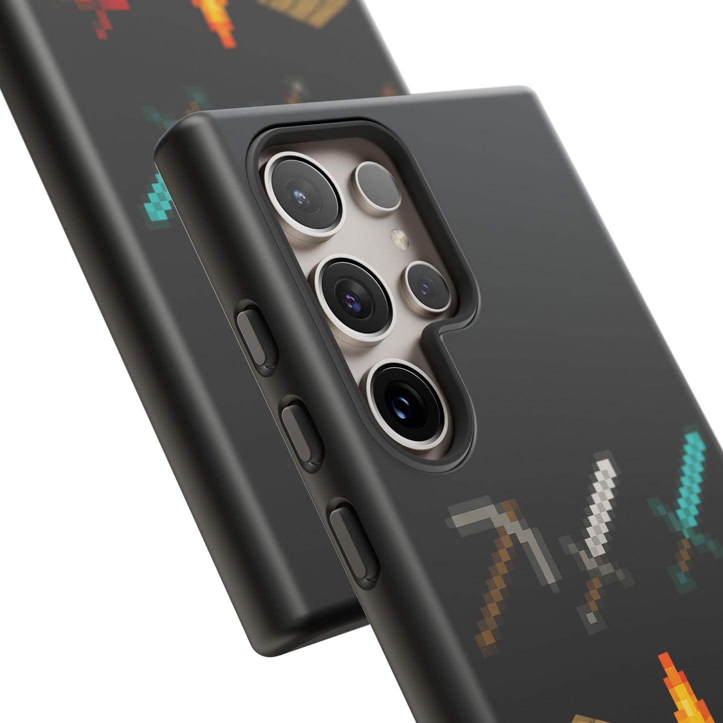 Minecraft-Inspired Tough Samsung Phone Case Pixel Art Design for Gamers Phone Accessory for Gamers