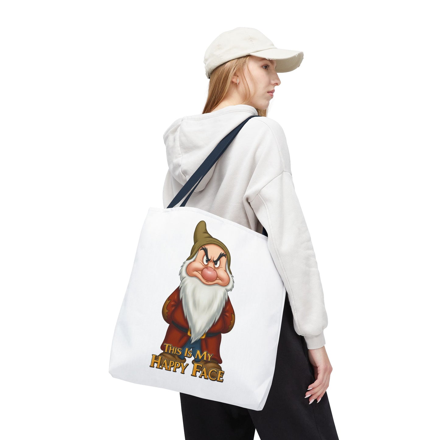 Grumpy Dwarf Tote Bag - "This Is My Happy Face"