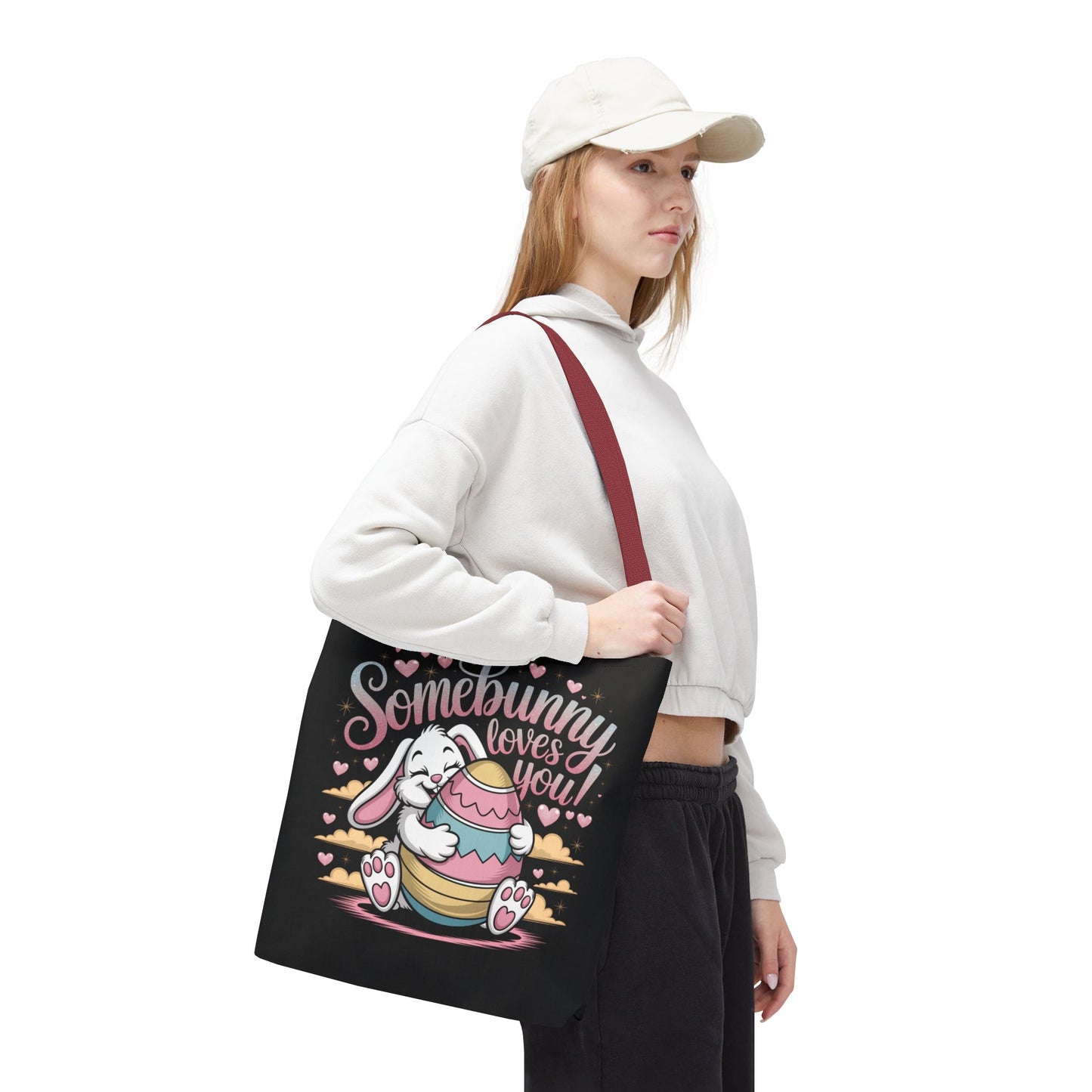 Easter Bunny Tote Bag Somebunny Loves You Easter Bag Bunny