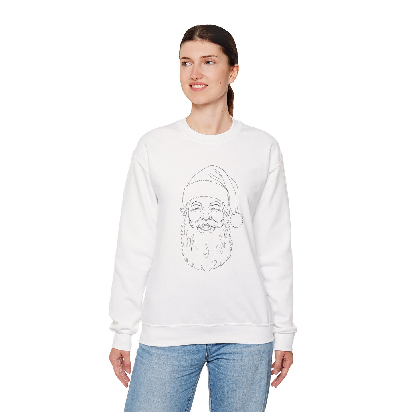Minimalist Santa Sweatshirt | Modern Line Art Christmas Crewneck | Simple Holiday Sweater | Cozy Neutral Xmas Gift for Him or Her