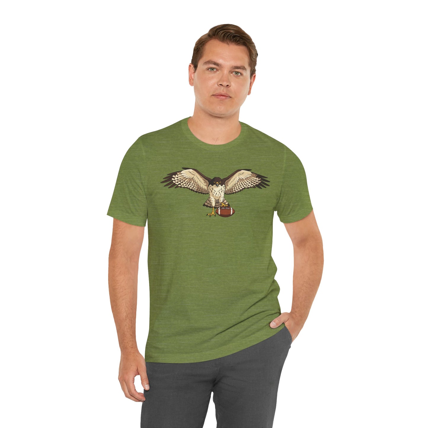Hawk Football Shirt, Hawk Holding Football T Shirt, Football Mascot Tee, Bird Of Prey Shirt, Sports Fan Gift, Game Day Hawk Tee