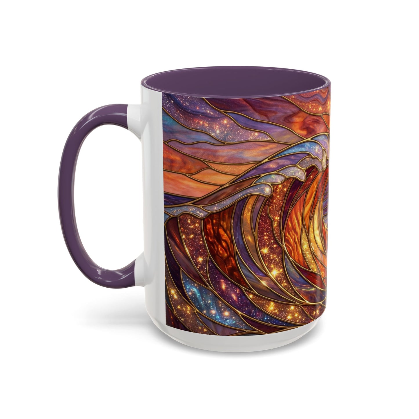 Stained Glass Wave Mug, Ocean Sunset Coffee Cup, Vibrant Beach Art, Sea Lover Gift, Mosaic Tea Cup, Summer Kitchen Decor, Nature Drinkware