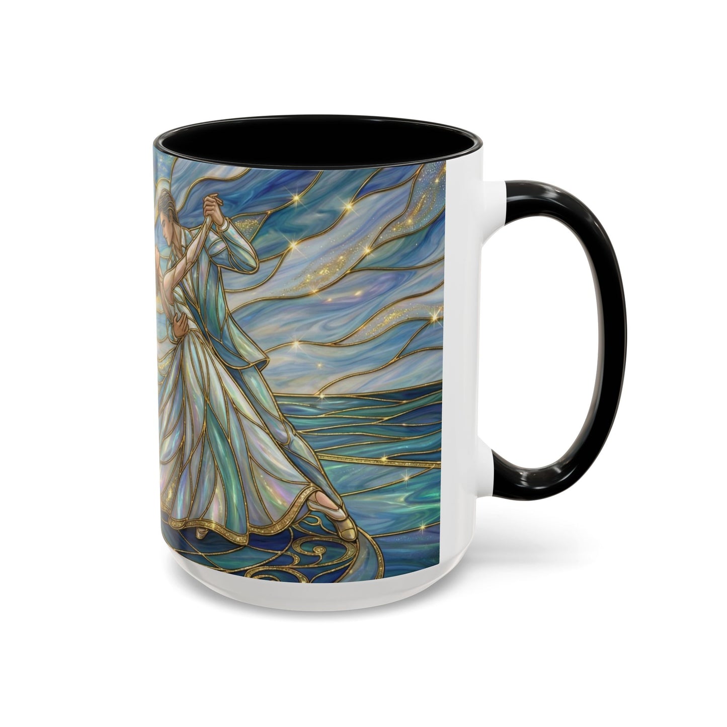 Stained Glass Mug, Dancing Couple Coffee Cup, Romantic Anniversary Gift, Ballroom Dancer Tea Cup, Wedding Present For Couple, Art Mug