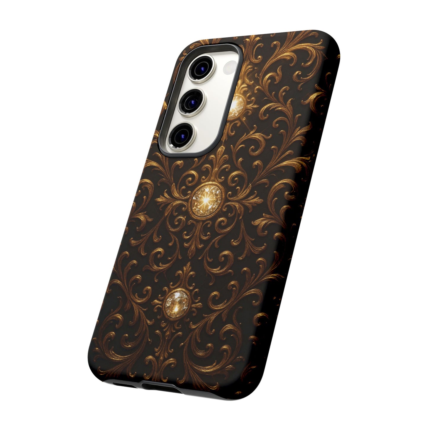 Luxury Baroque Samsung Case – Elegant Gold Ornate Floral Phone Cover for Galaxy