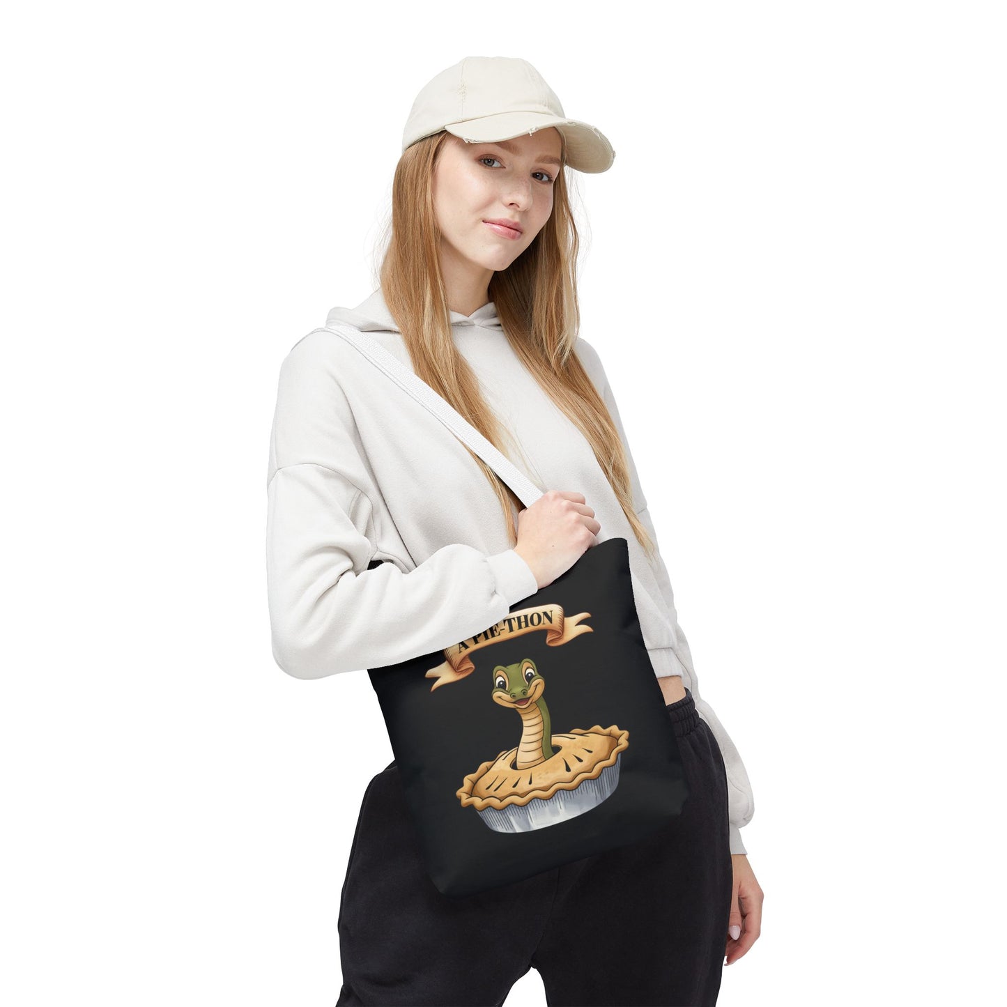 Funny Tote Bag with Snake Joke - Pie-Thon