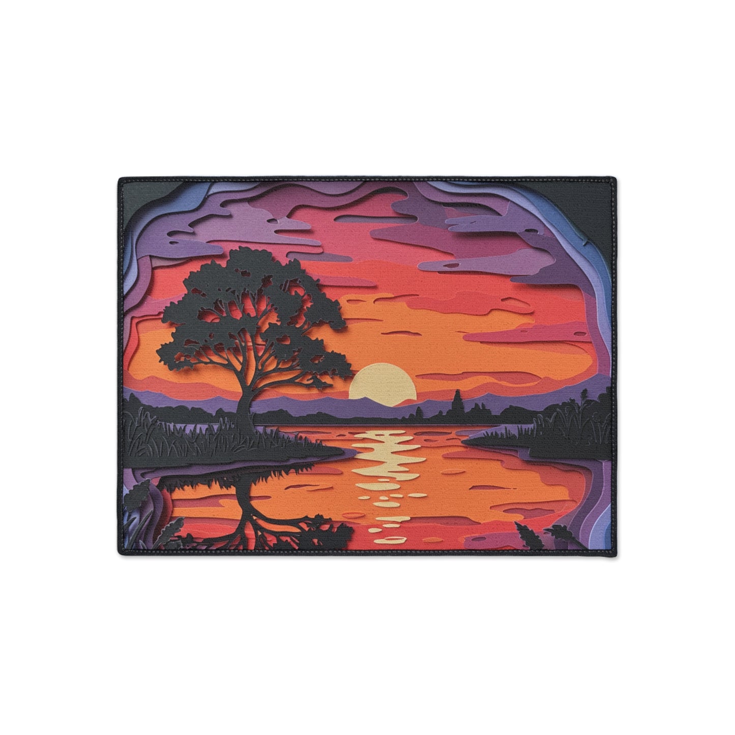 Floor Mat - Paper Art Sunset design