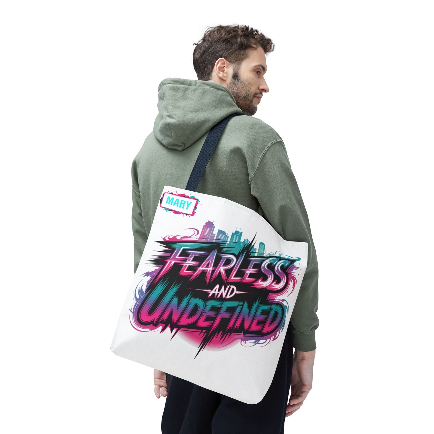 Custom Name Tote Bag | Fearless and Undefined Design | K-Pop Inspired Gift for Fans | Personalized Bold Aesthetic Bag | Trendy Streetwear Tote