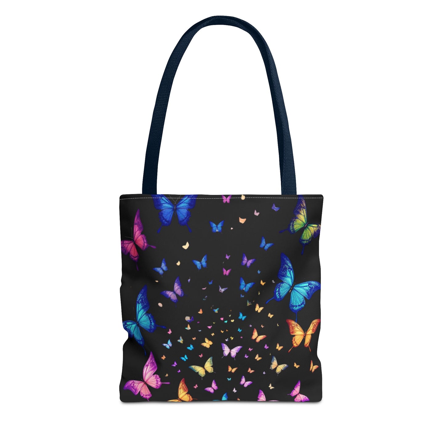 Butterfly Swarm Tote Bag – Colorful Rainbow Butterfly Tote, Aesthetic Canvas Bag, Nature-Inspired Gift, Magical Reusable Eco Purse