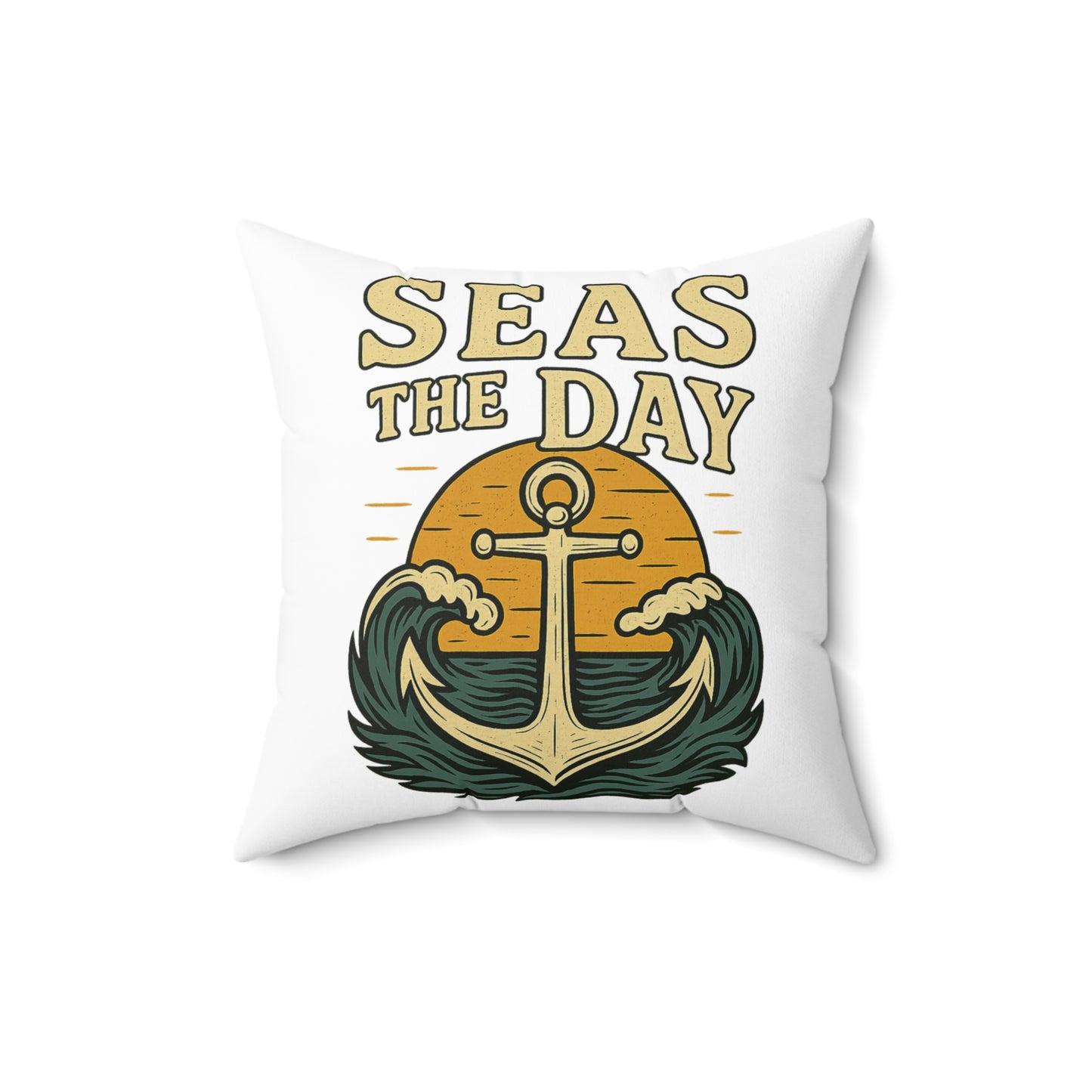 Pillow Seas the Day Nautical Decor Ocean Themed Throw Pillow Decoration Beach Decor