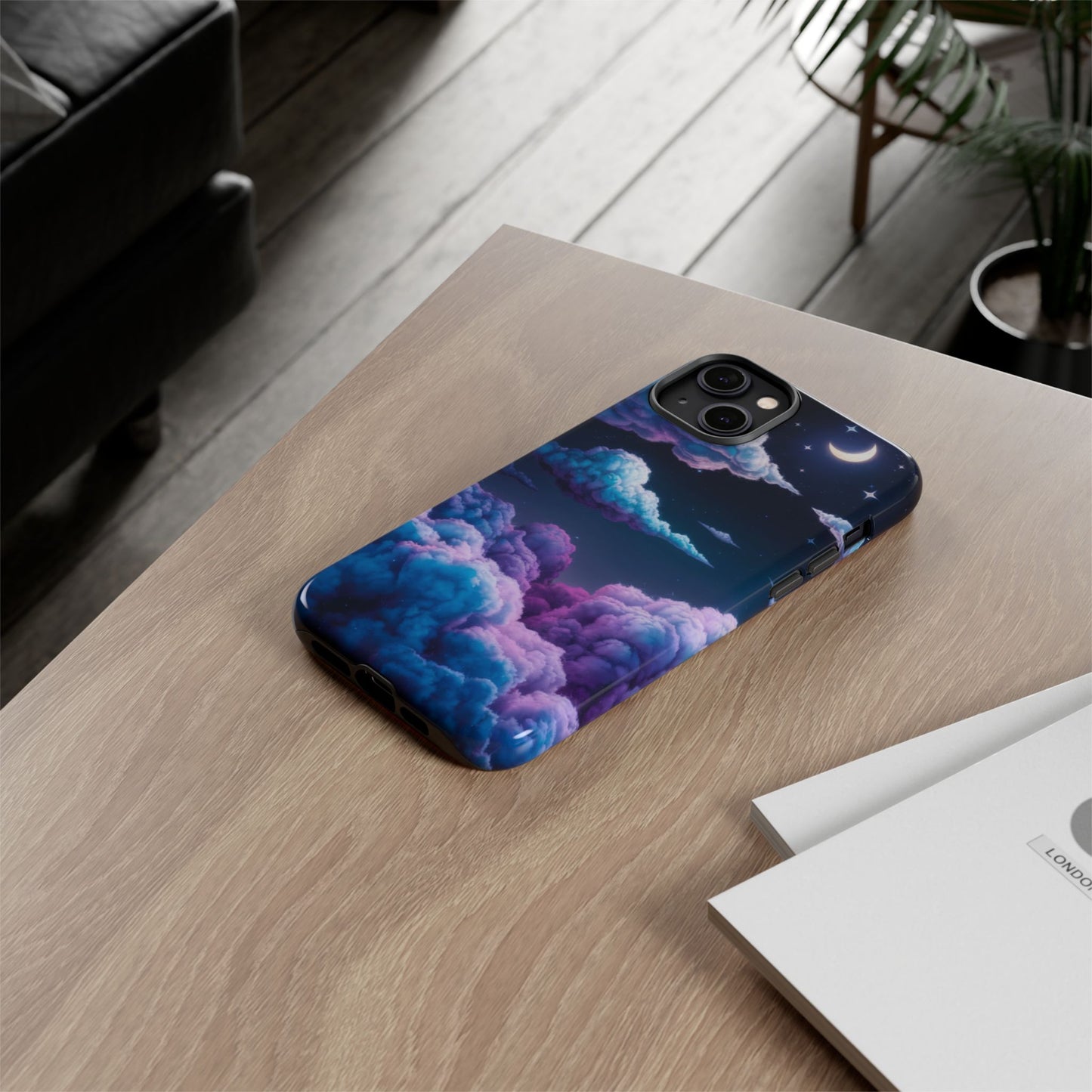Dreamy Clouds & Moon Tough iPhone Case