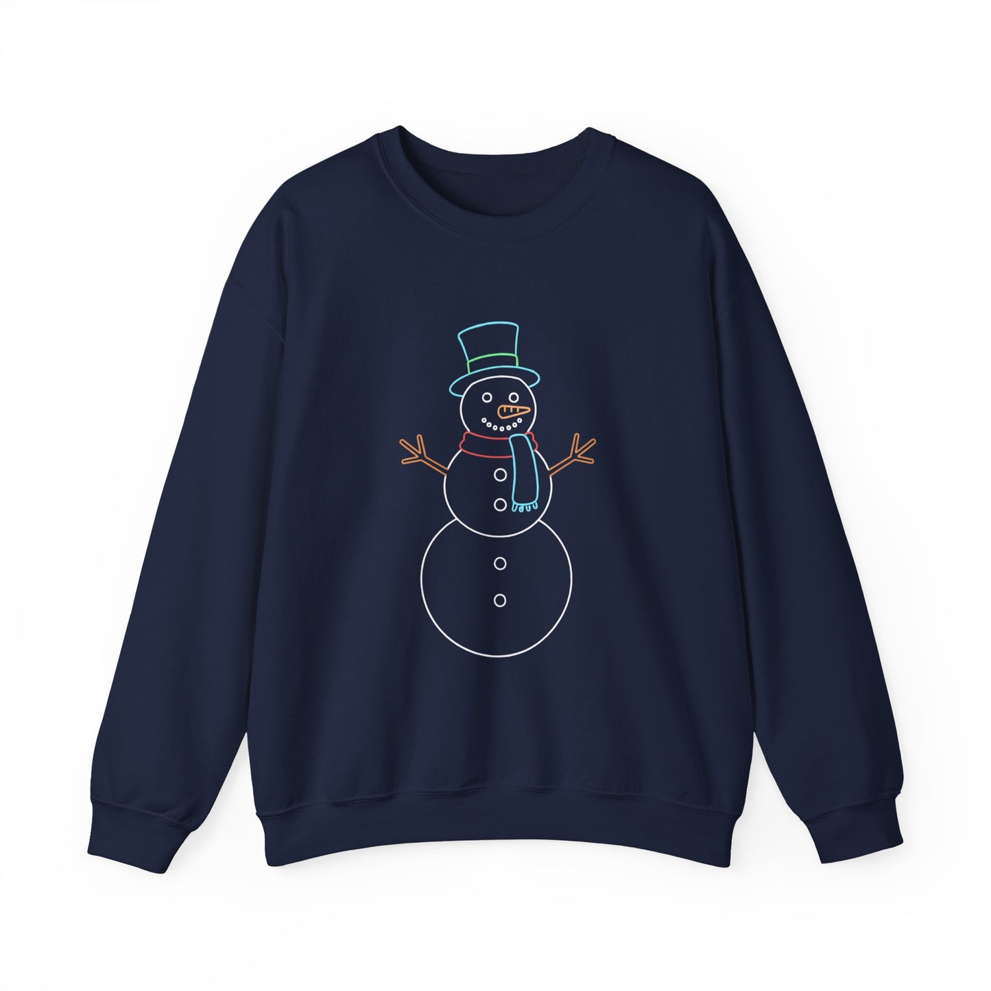 Snowman Sweatshirt, Black Snowman Crewneck, Holiday Winter Sweatshirt Unisex, Cute Snowman Gift for Her Him, Cozy Winter Fashion