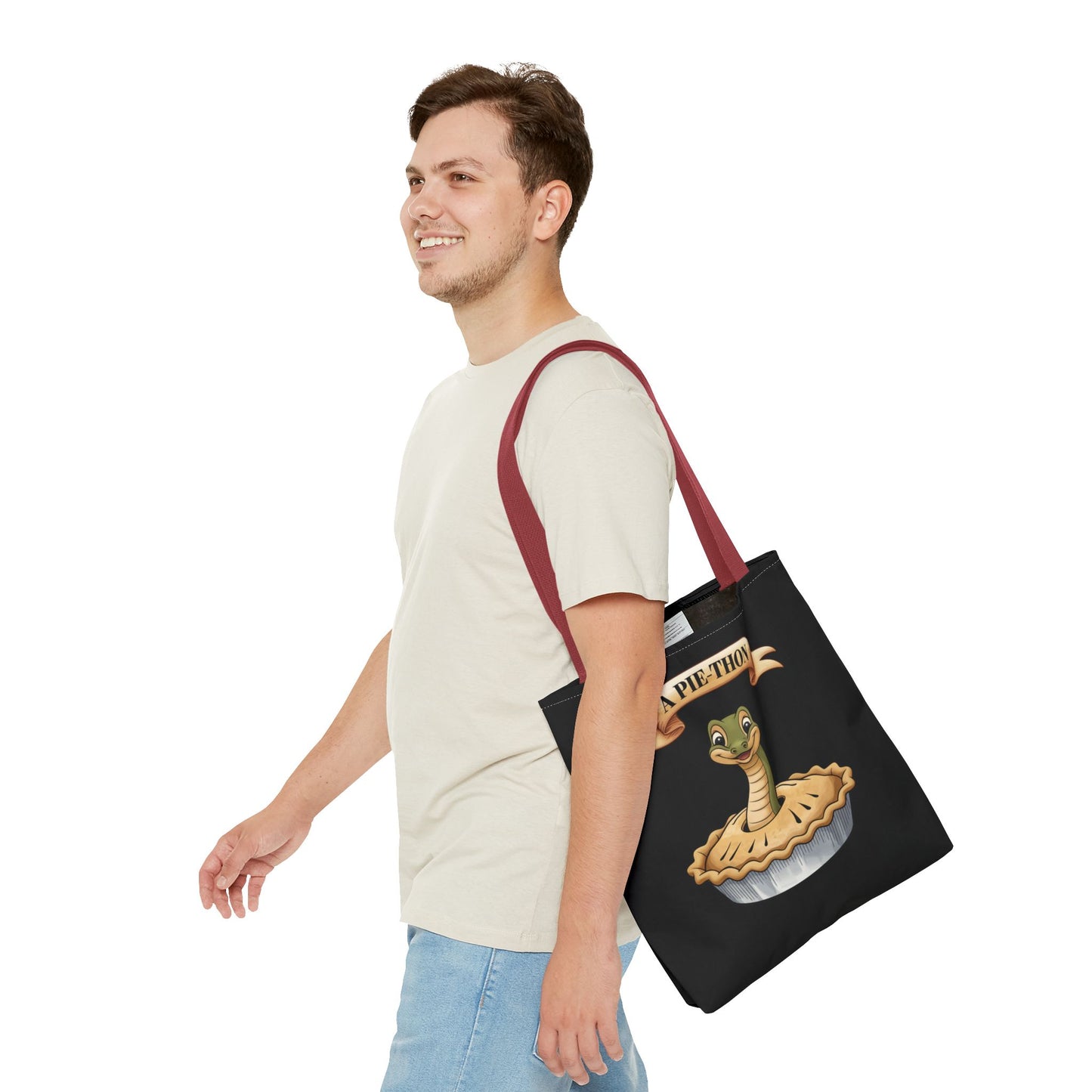 Funny Tote Bag with Snake Joke - Pie-Thon