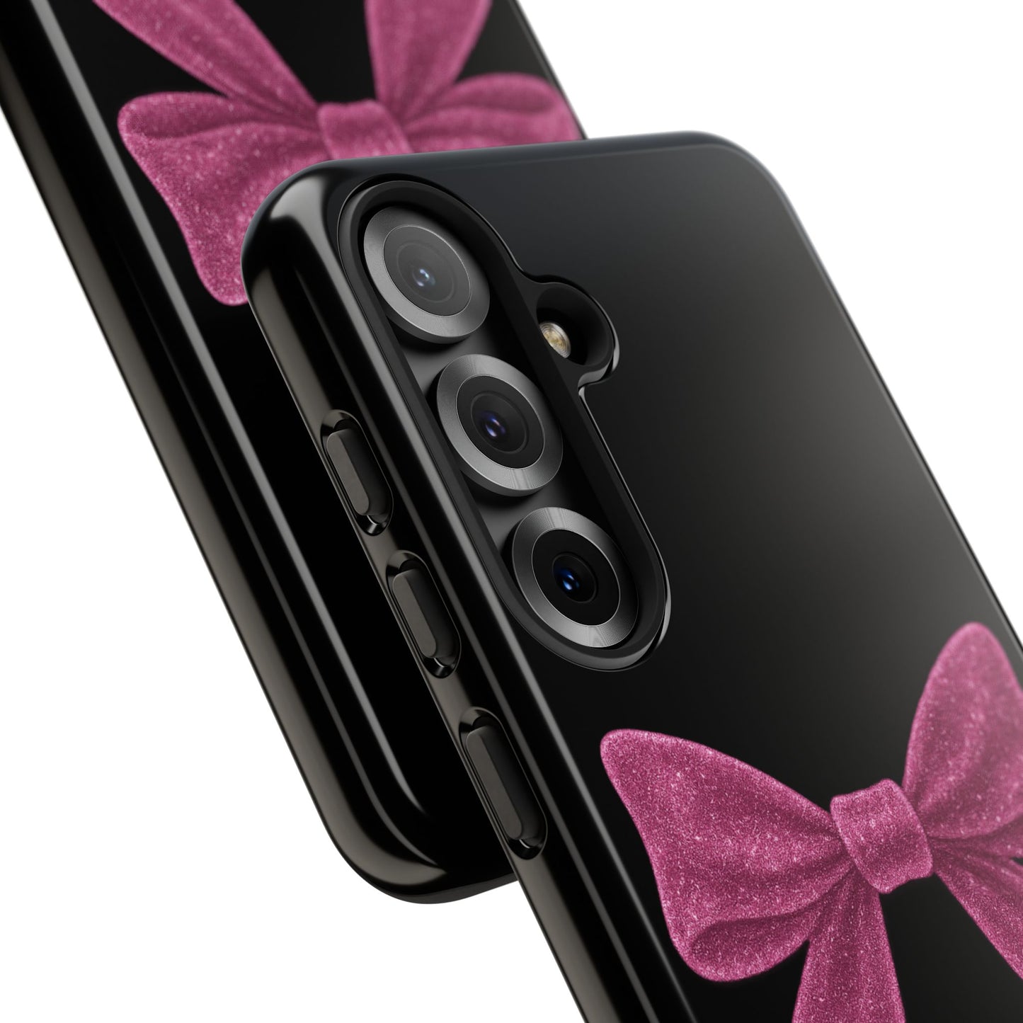 Pink Glitter Bow Samsung Case – Coquette Aesthetic Phone Cover – Girly Glossy Galaxy Case – Cute Soft Girl Tech Accessory – Kawaii Gift Idea