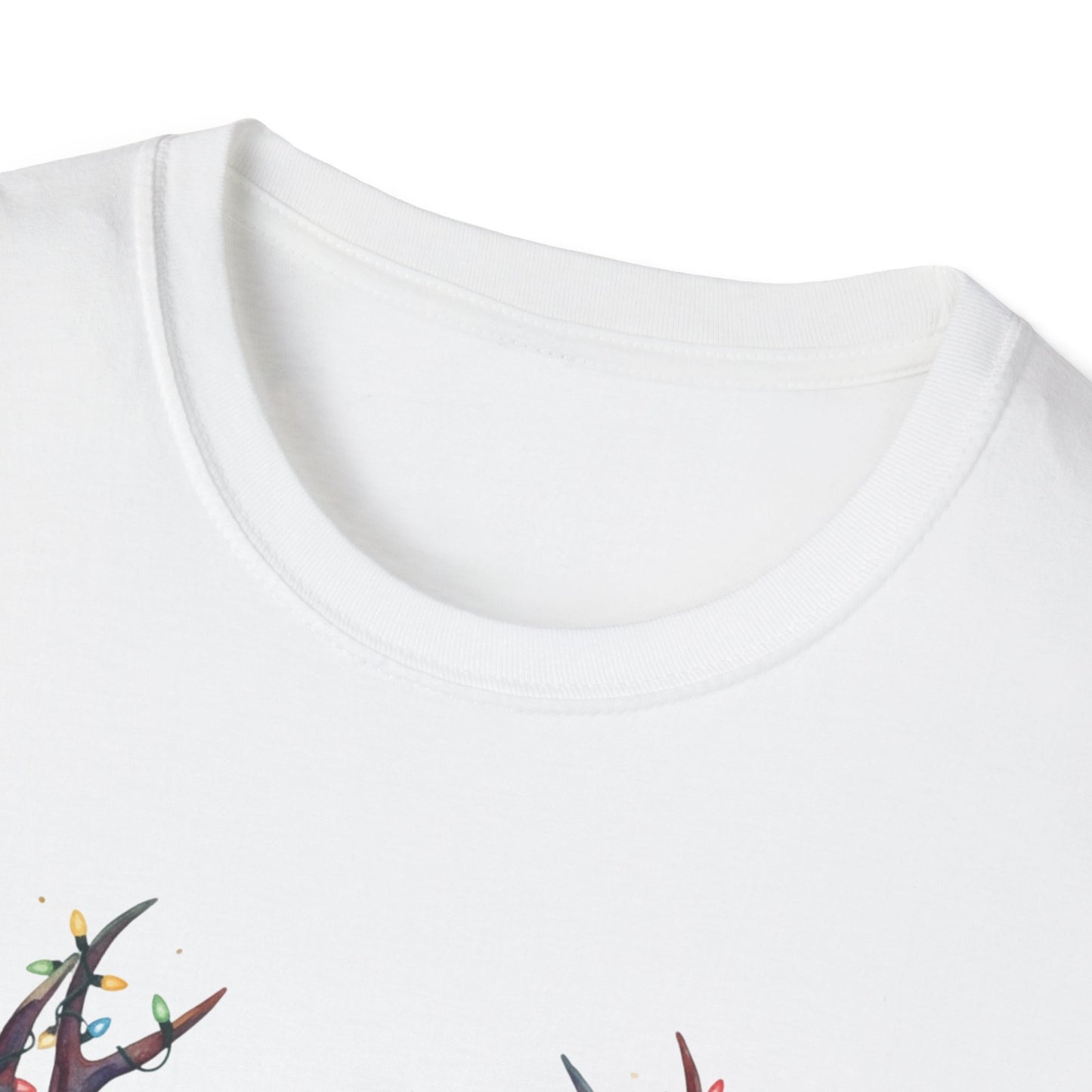 Christmas Deer Shirt, Watercolor Buck T-Shirt, Deer With Christmas Lights Tee, Holiday Wildlife Art Shirt, Colorful Deer Head Xmas Tee