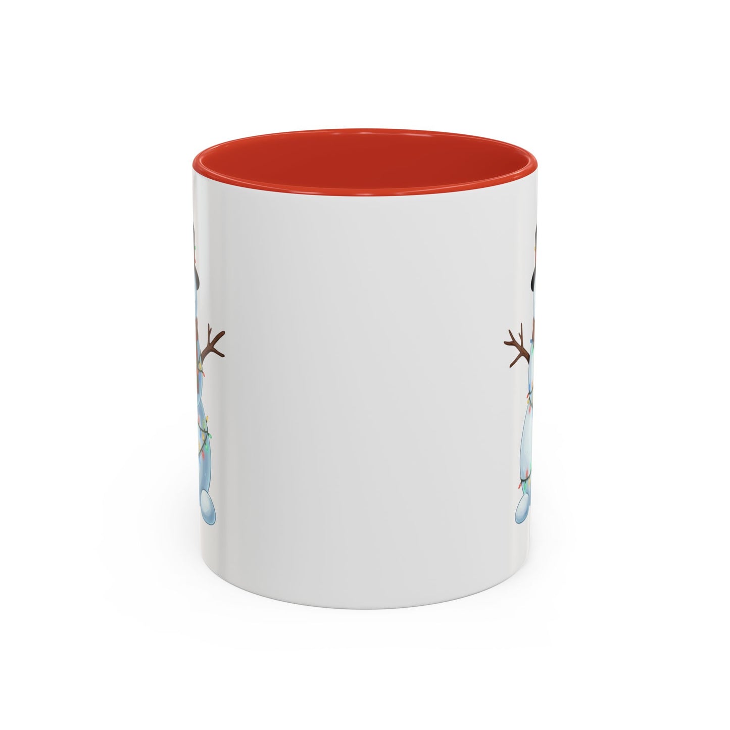Snowman Christmas Mug, Snowman Wrapped in Lights Mug, Holiday Coffee Cup, Cute Winter Snowman Cup, Christmas Gift Mug, Xmas Cocoa Mug