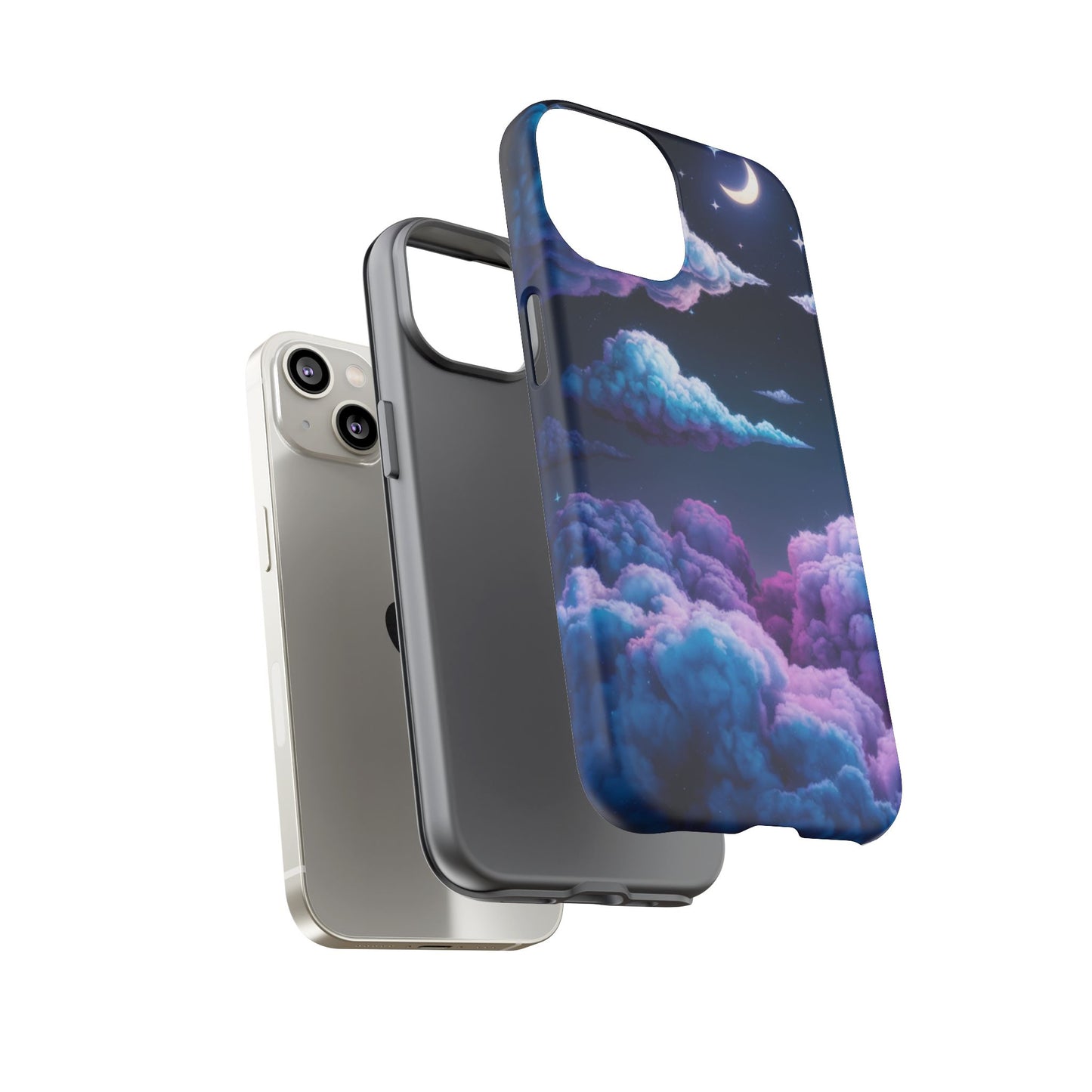 Dreamy Clouds & Moon Tough iPhone Case