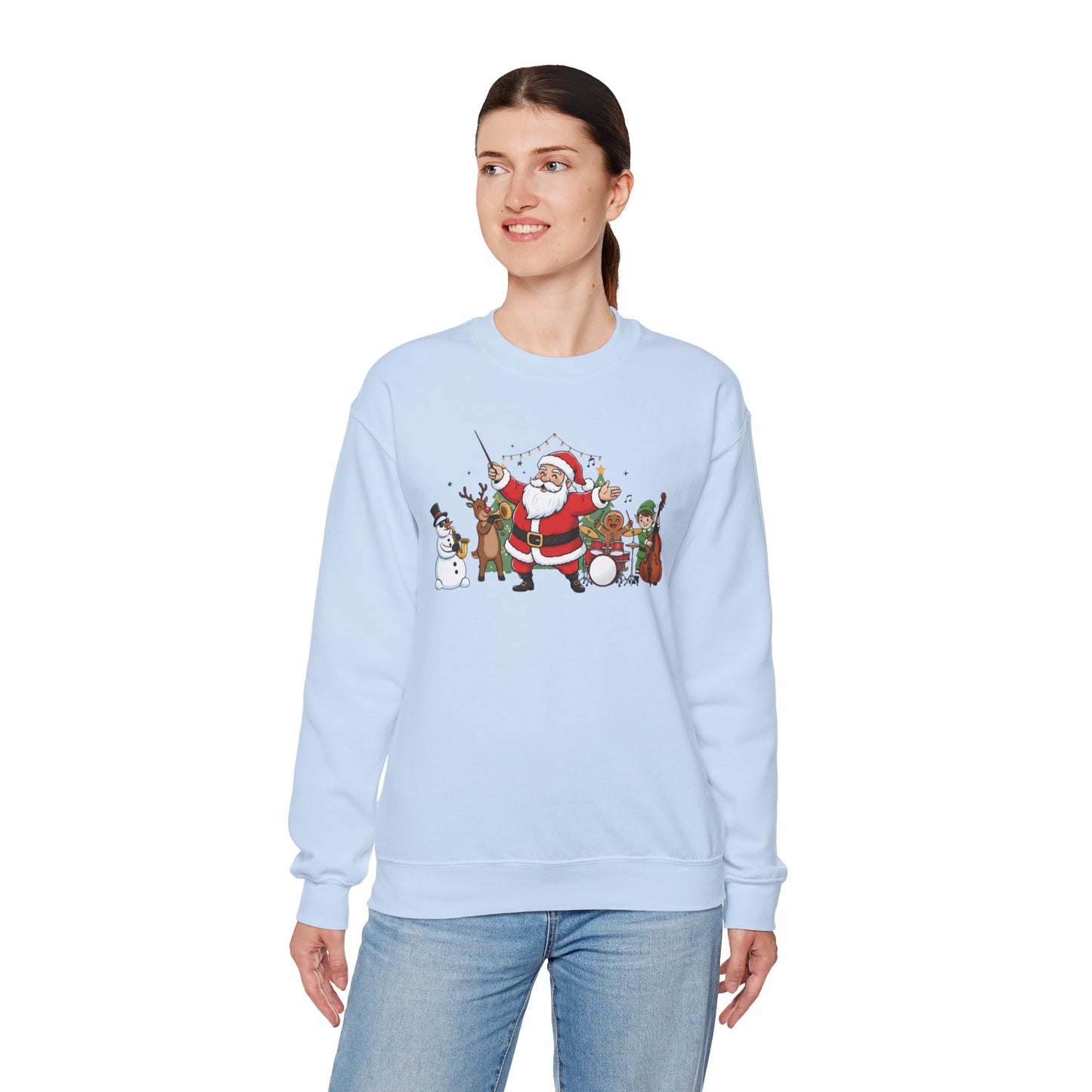 Santa’s Christmas Band Sweatshirt | Funny Holiday Crewneck | Festive Unisex Christmas Sweater | Cozy Winter Gift