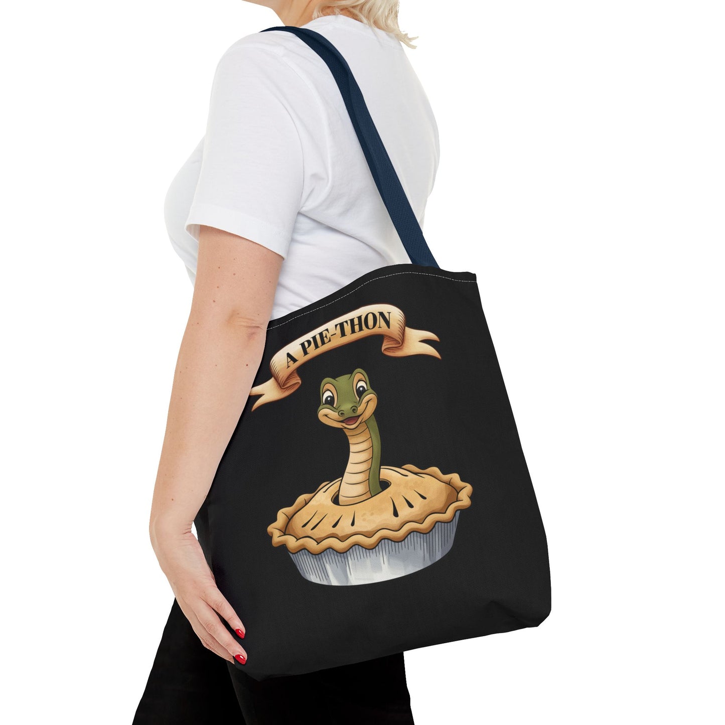 Funny Tote Bag with Snake Joke - Pie-Thon