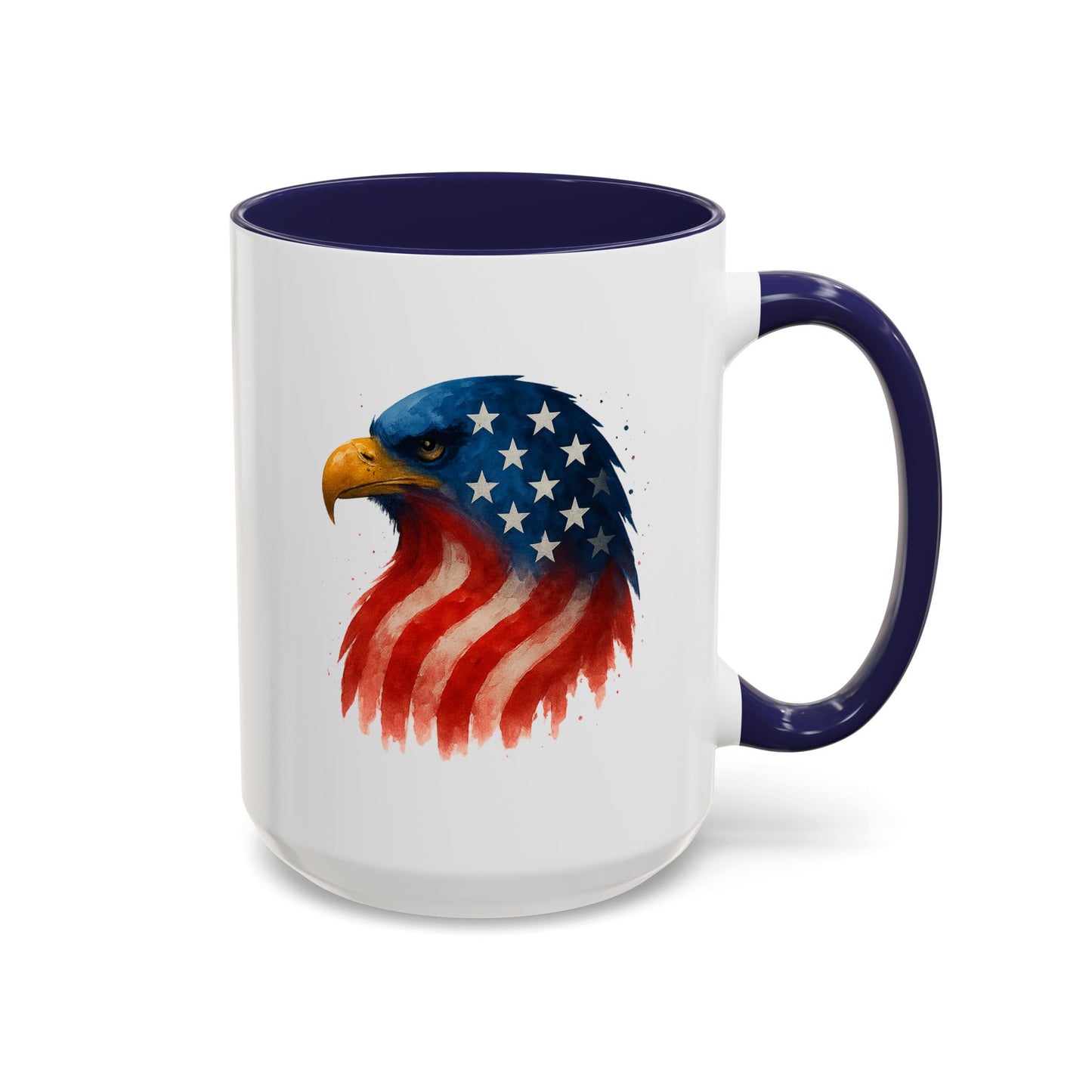 American Flag Eagle Mug - Patriotic Coffee Cup - USA Bald Eagle Gift - 4th of July Mug - Independence Day Drinkware - Veteran Gift