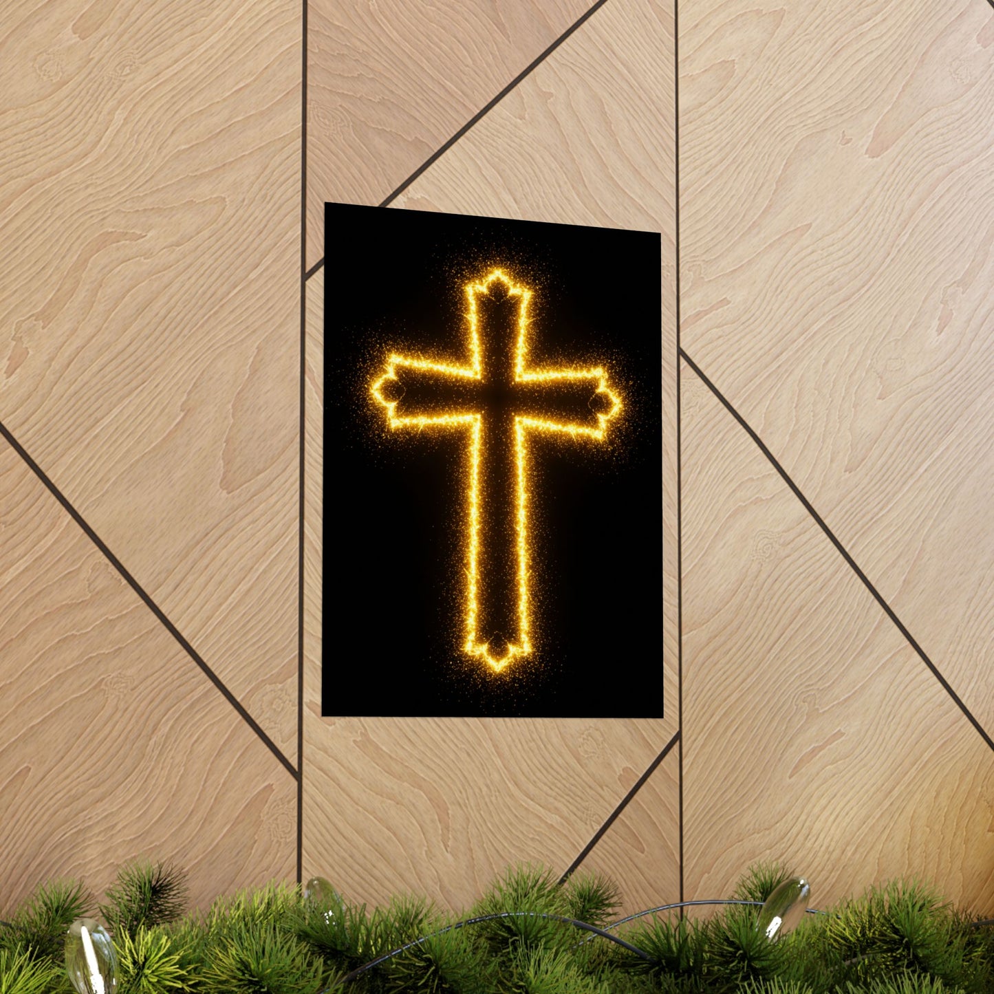 Vertical Poster - Glowing Cross Design